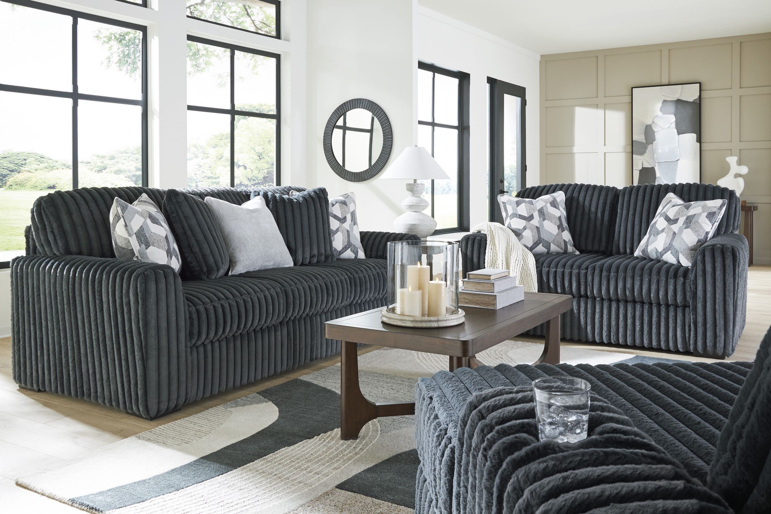 Midnight-Madness Polyester Living Room Set