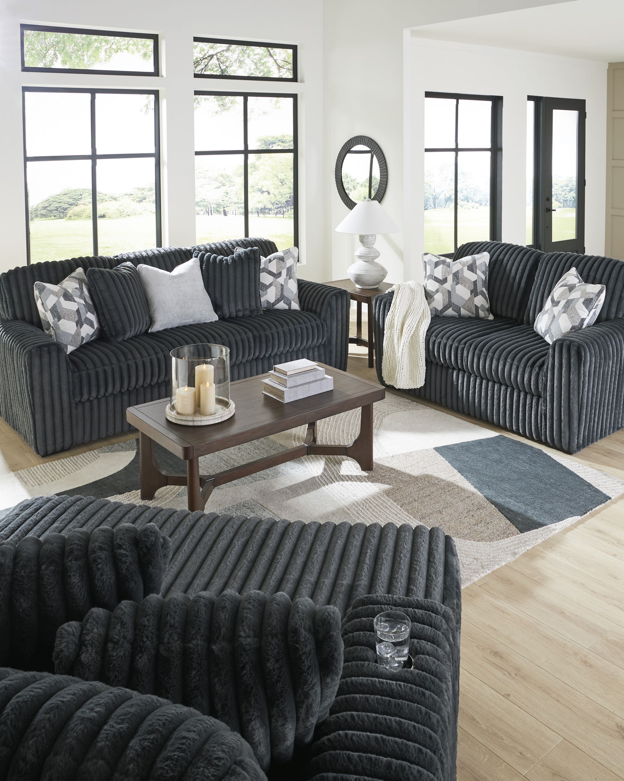 Midnight-Madness Polyester Living Room Set