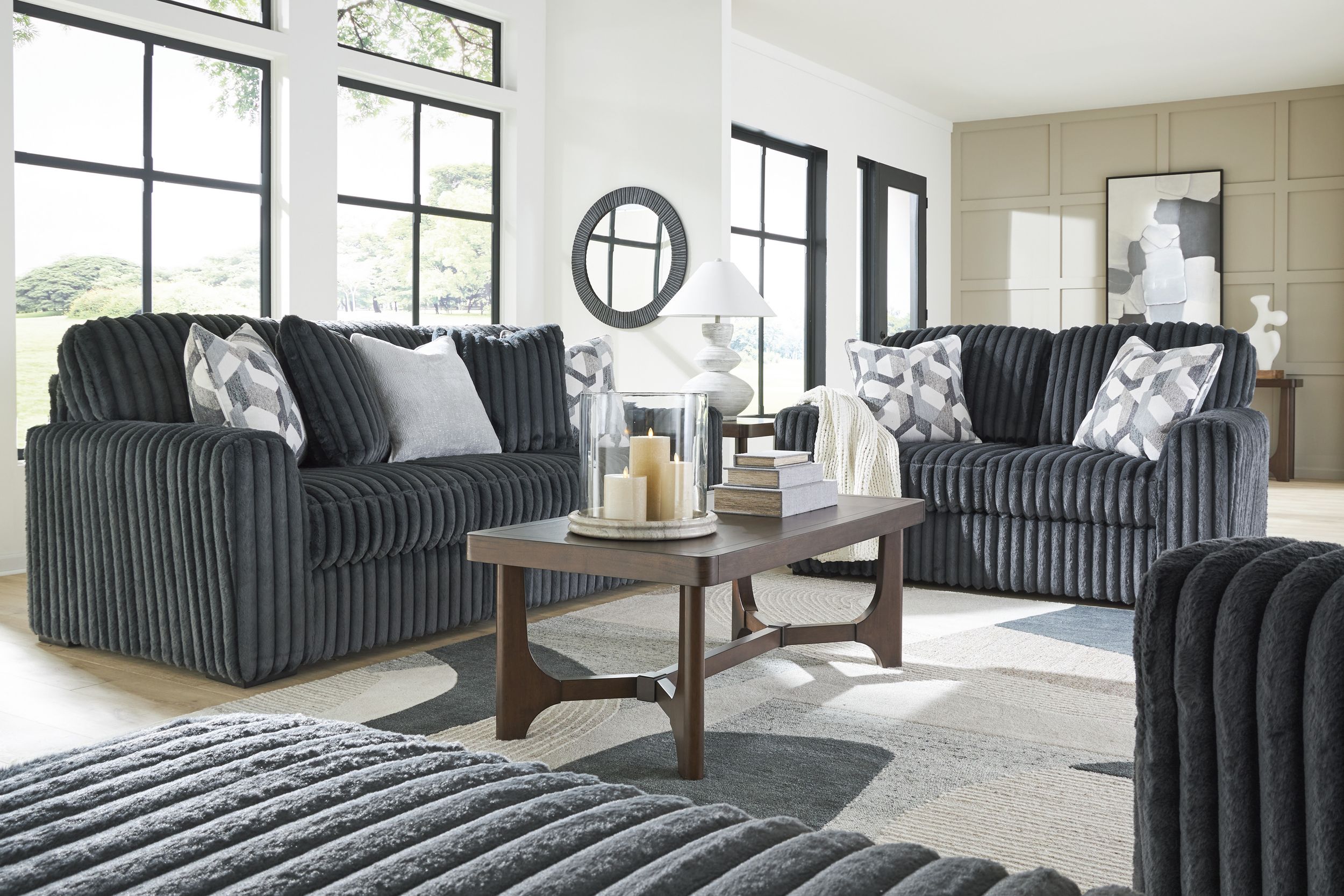 Midnight-Madness Polyester Living Room Set