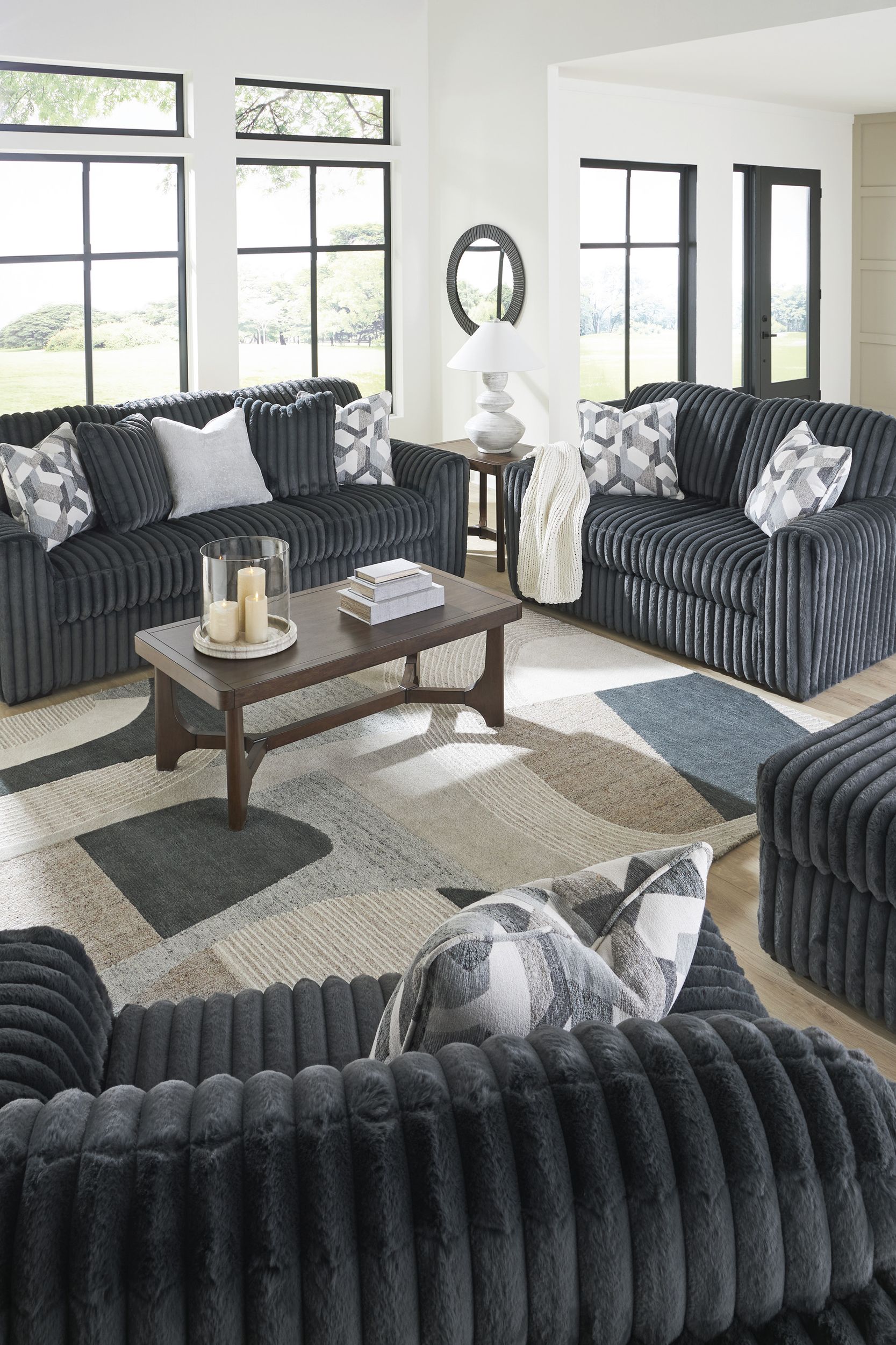 Midnight-Madness Polyester Living Room Set