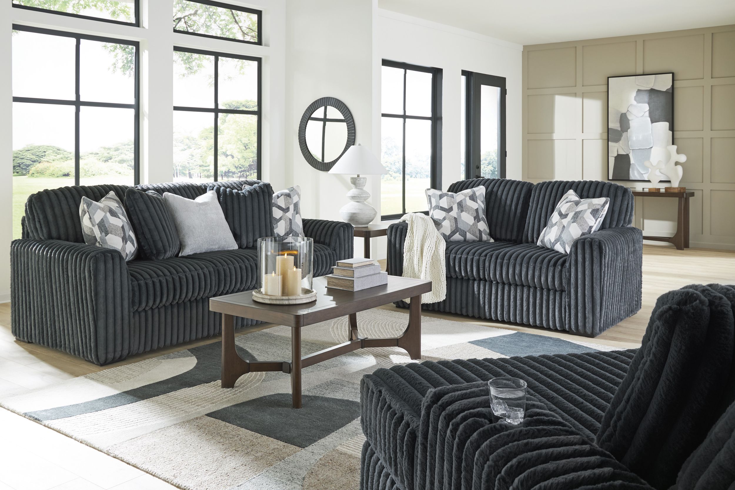 Midnight-Madness Polyester Living Room Set