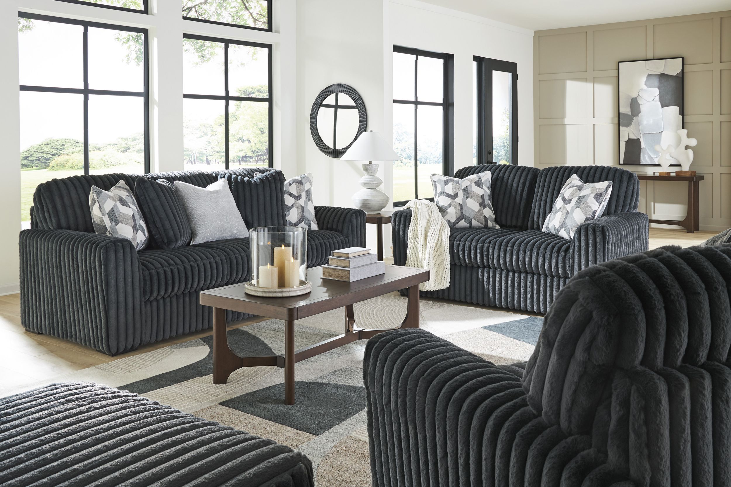 Midnight-Madness Polyester Living Room Set