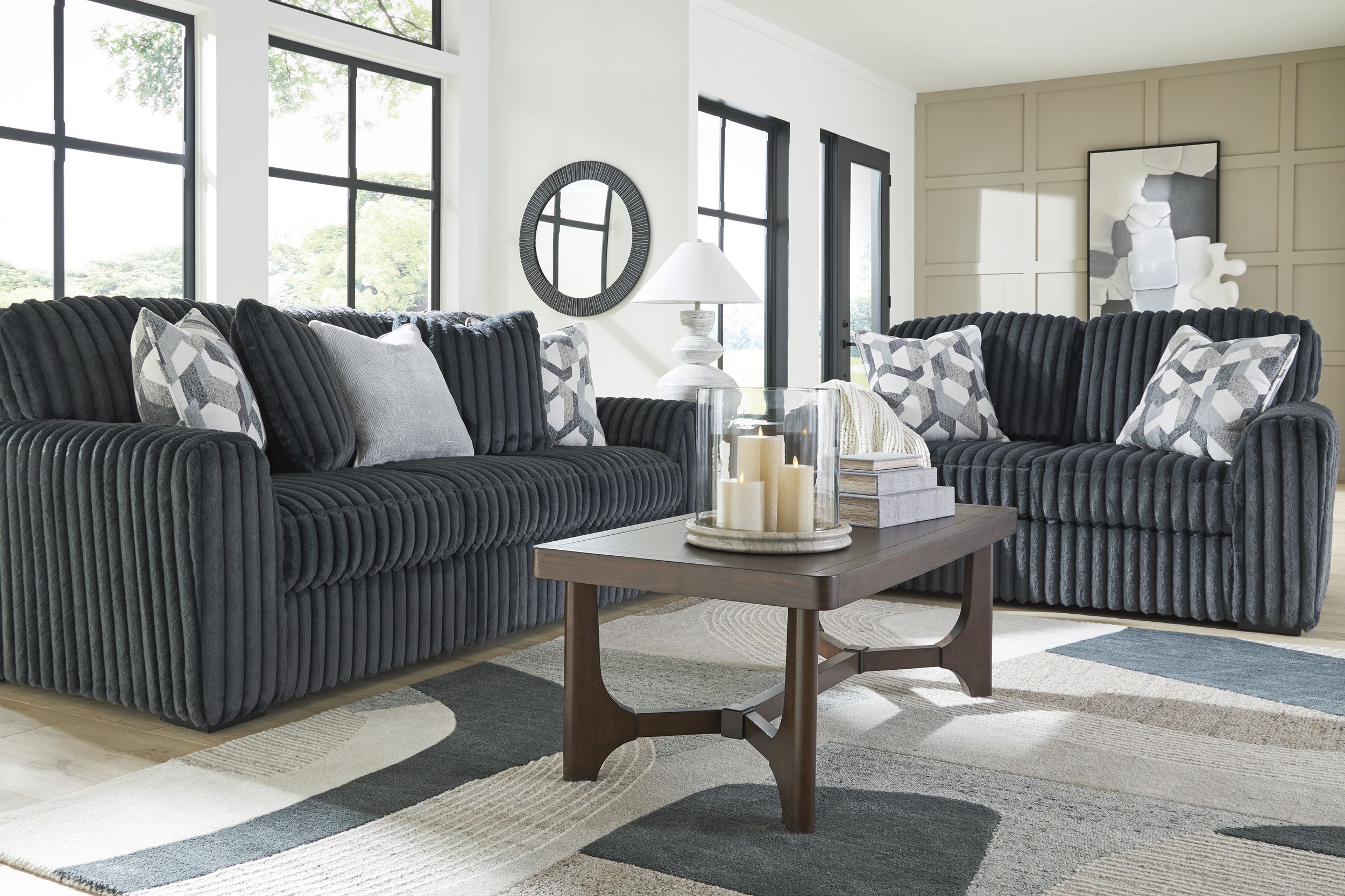 Midnight-Madness Polyester Living Room Set