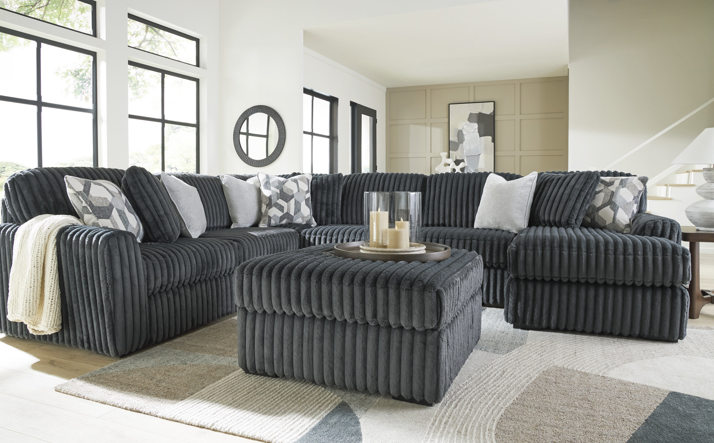 Ashley Midnight-Madness Square Oversized Accent Ottoman