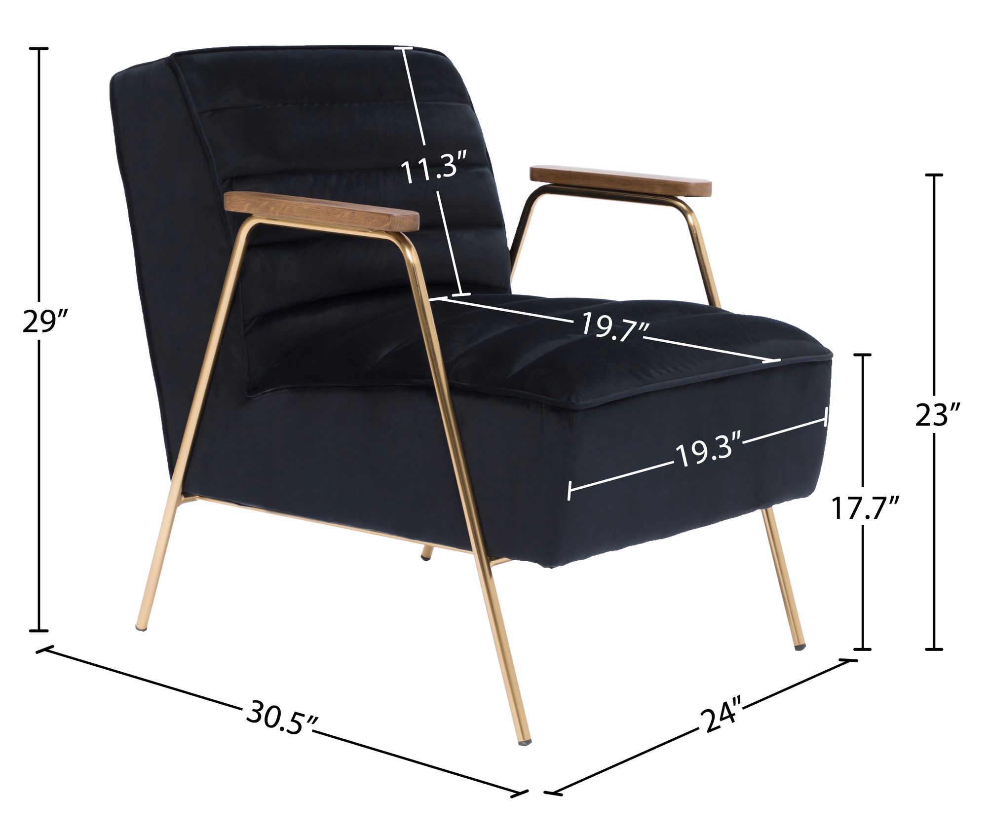 Woodford Velvet Accent Chair