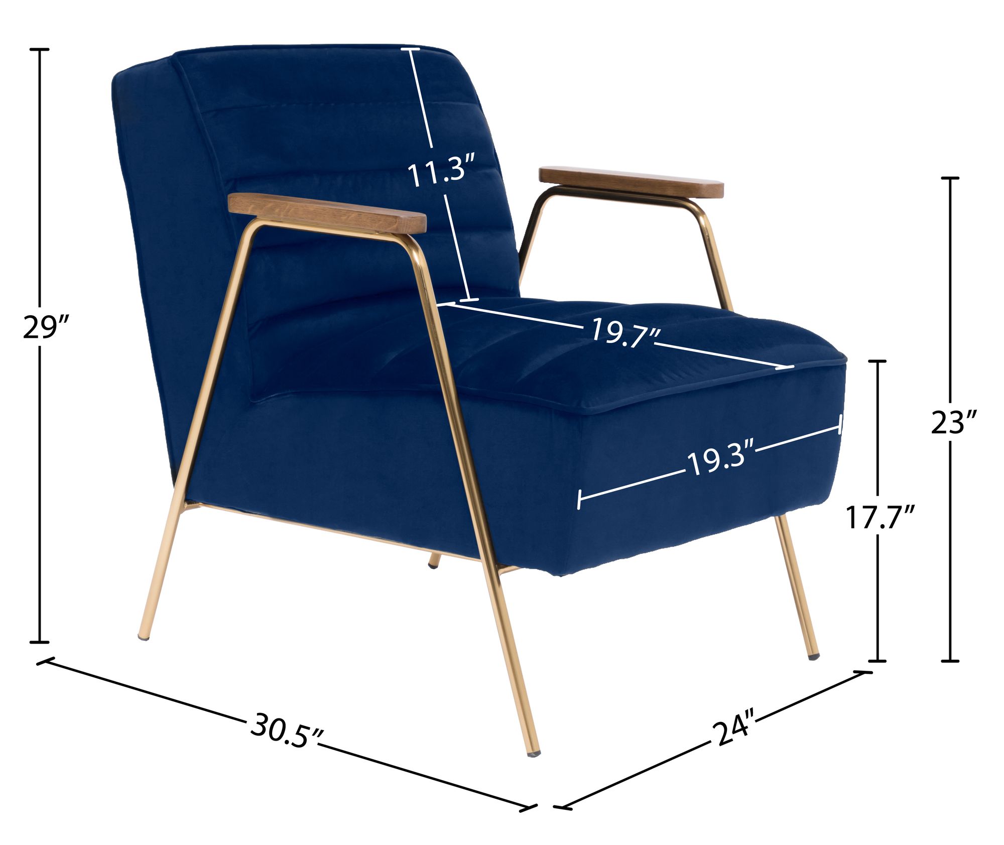 Woodford Velvet Accent Chair