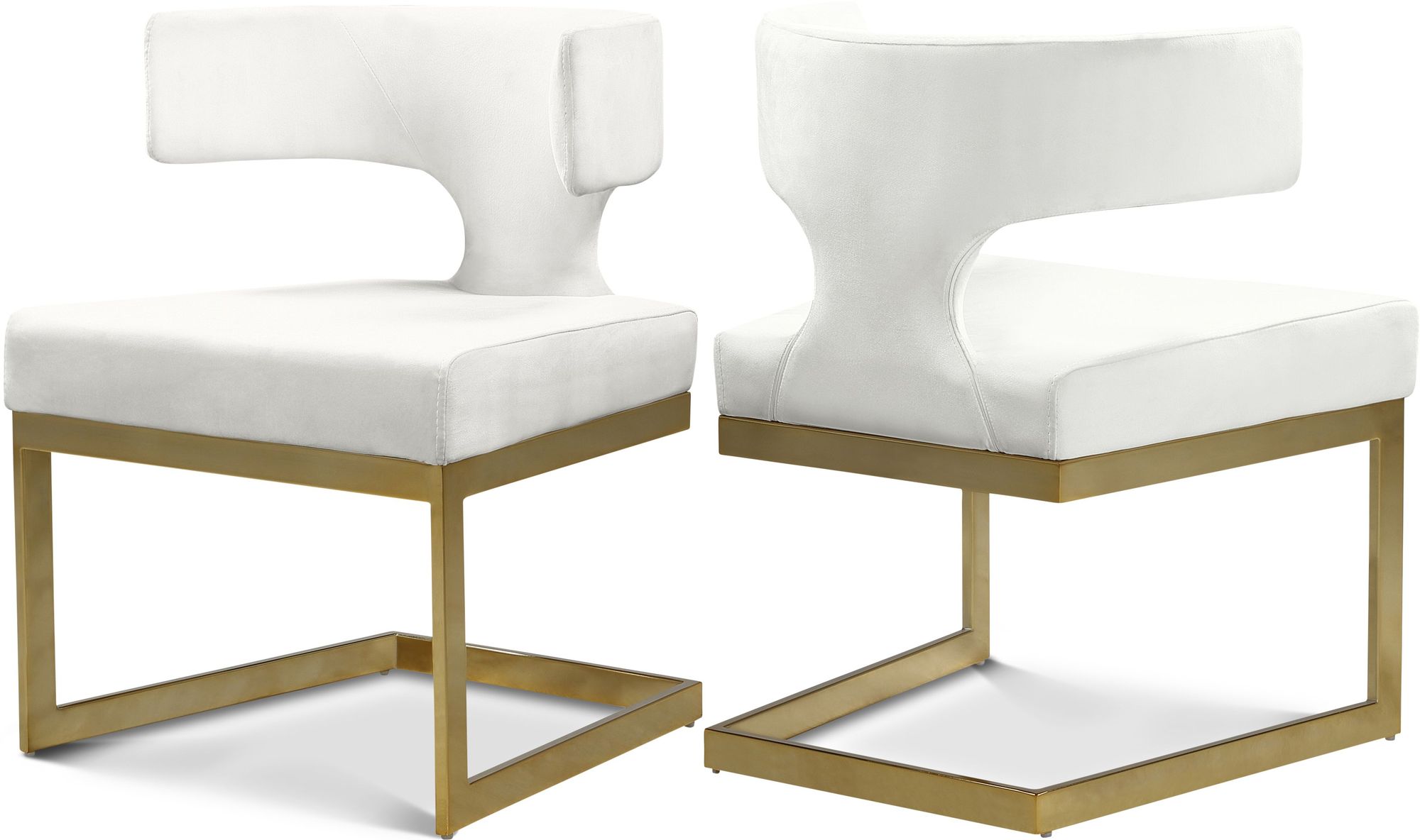 Alexandra Velvet Dining Chair with Gold Metal Base