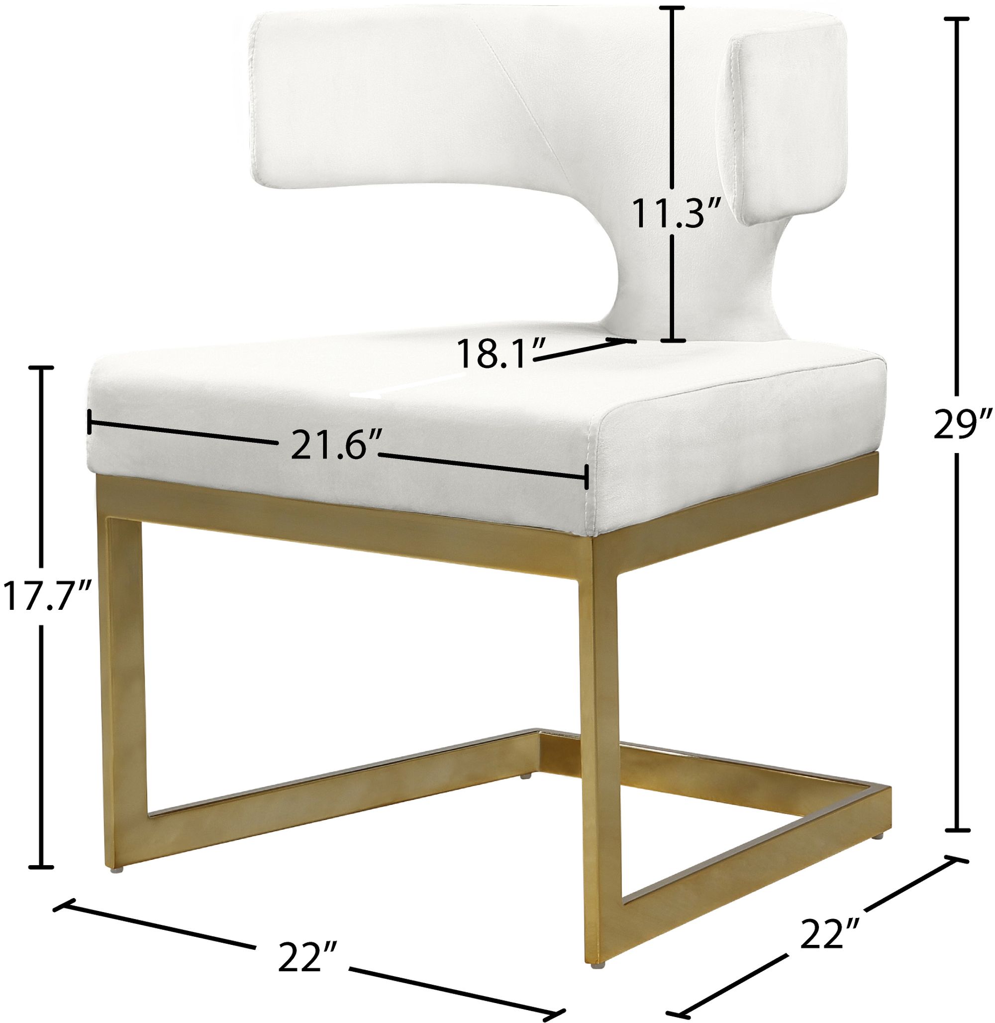 Alexandra Velvet Dining Chair with Gold Metal Base