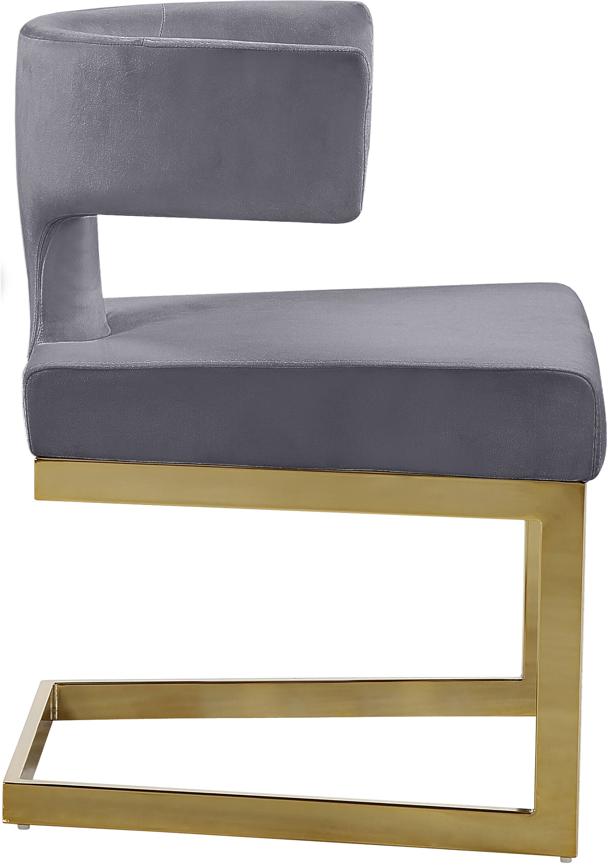 Alexandra Velvet Dining Chair with Gold Metal Base