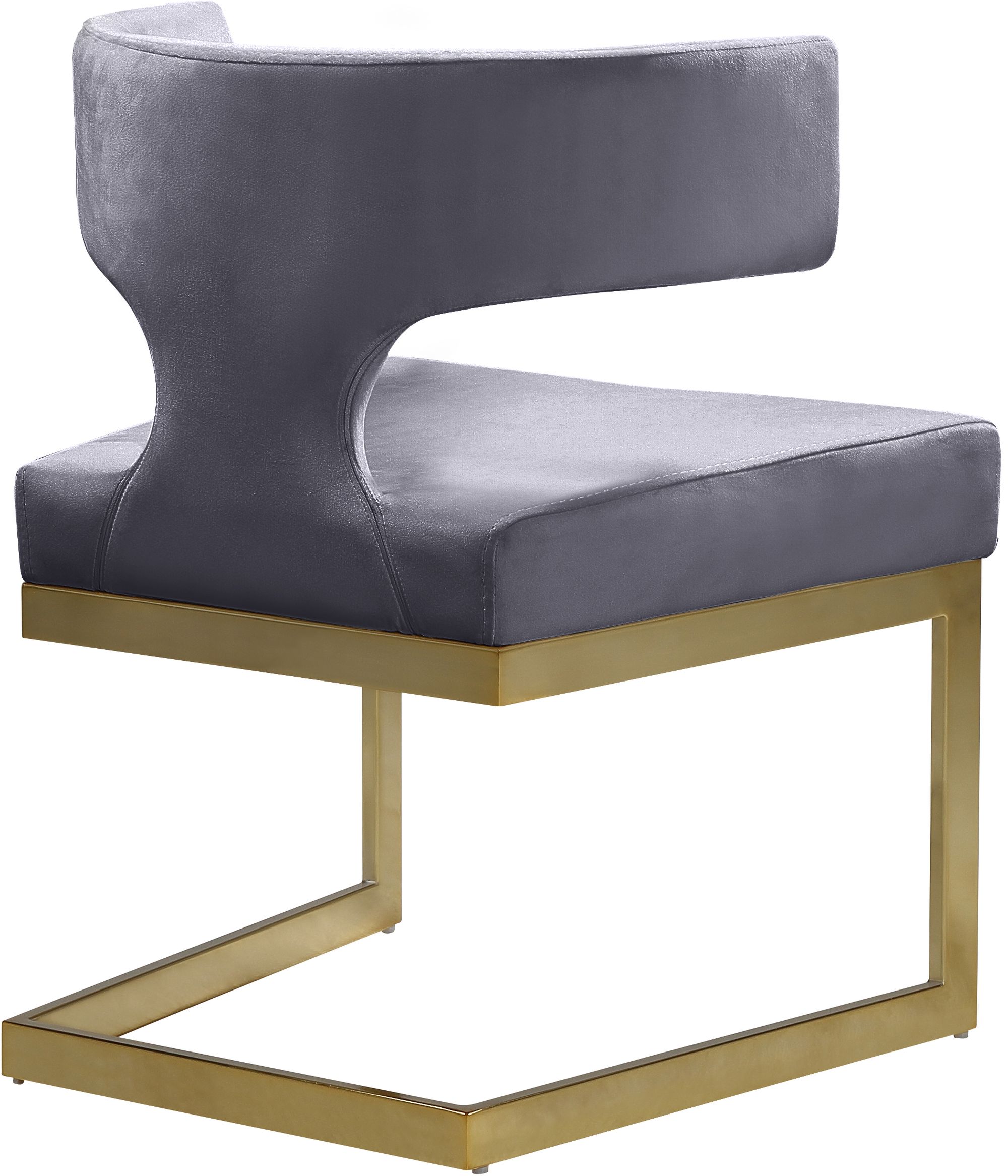Alexandra Velvet Dining Chair with Gold Metal Base