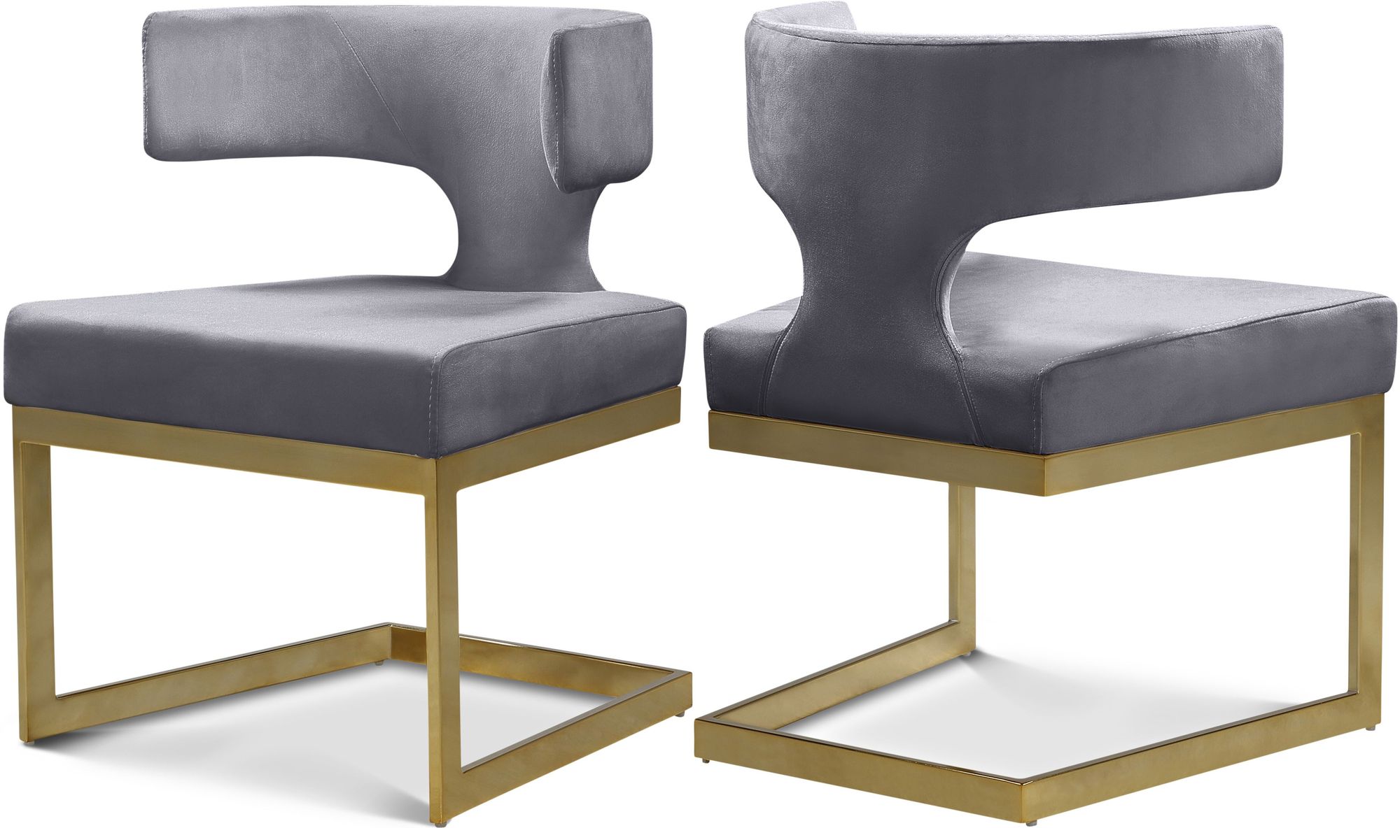 Alexandra Velvet Dining Chair with Gold Metal Base