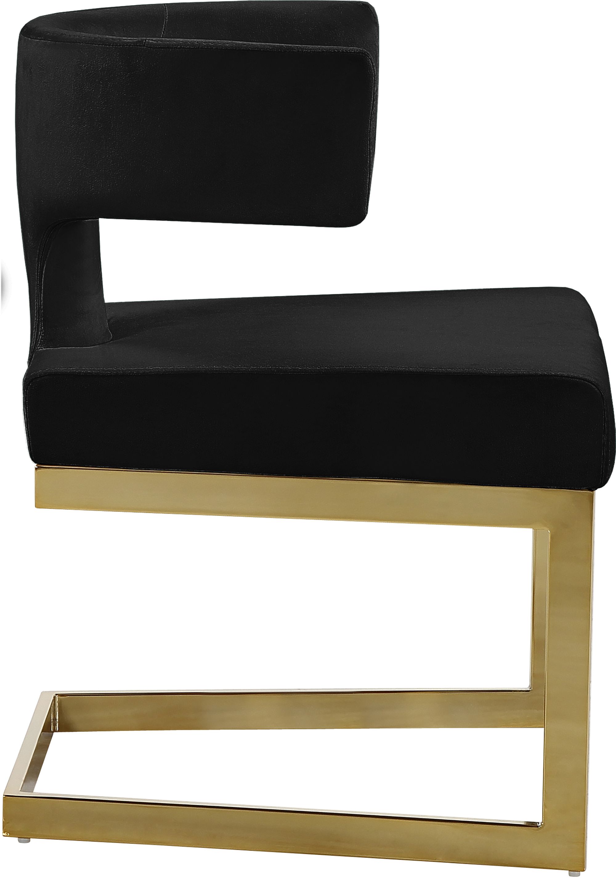 Alexandra Velvet Dining Chair with Gold Metal Base