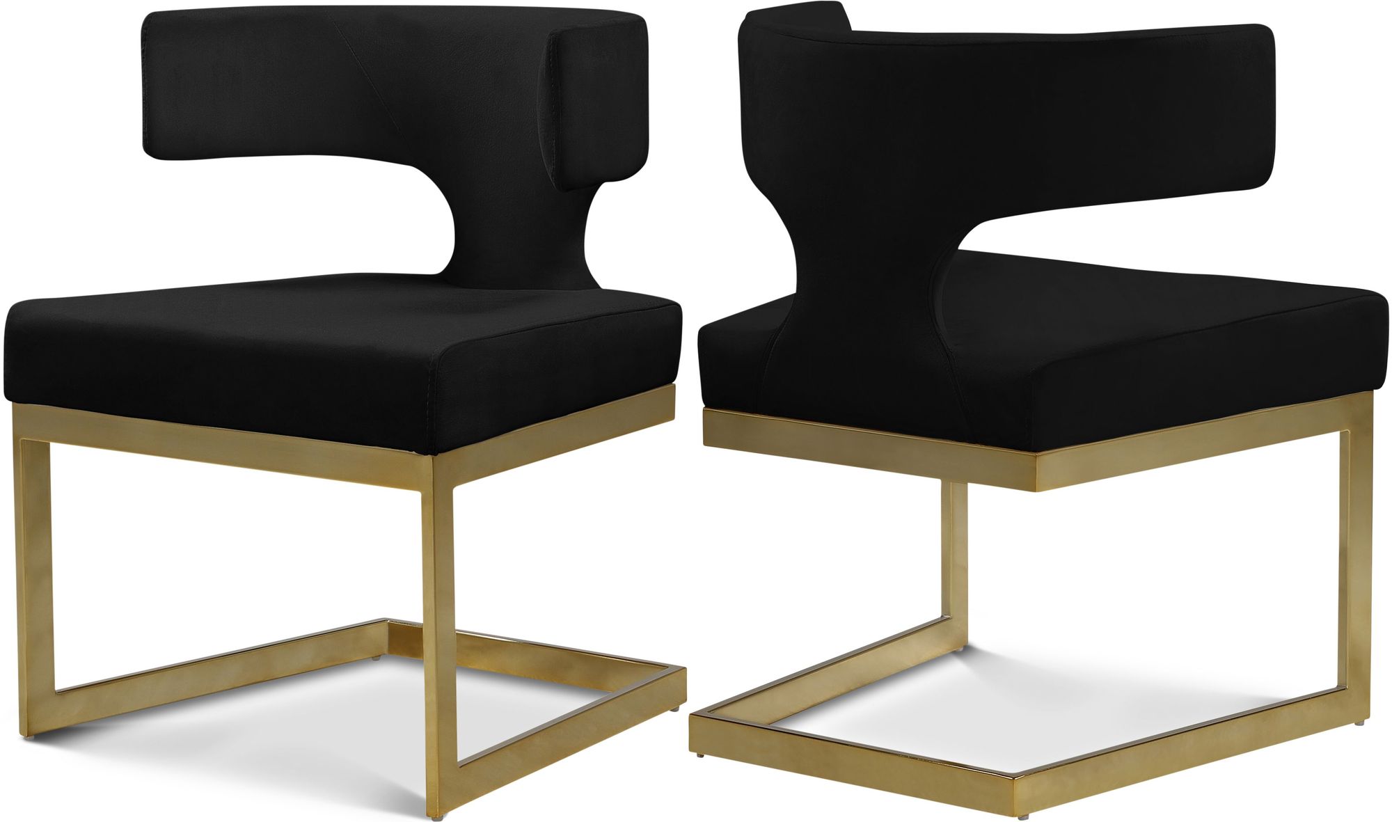 Alexandra Velvet Dining Chair with Gold Metal Base