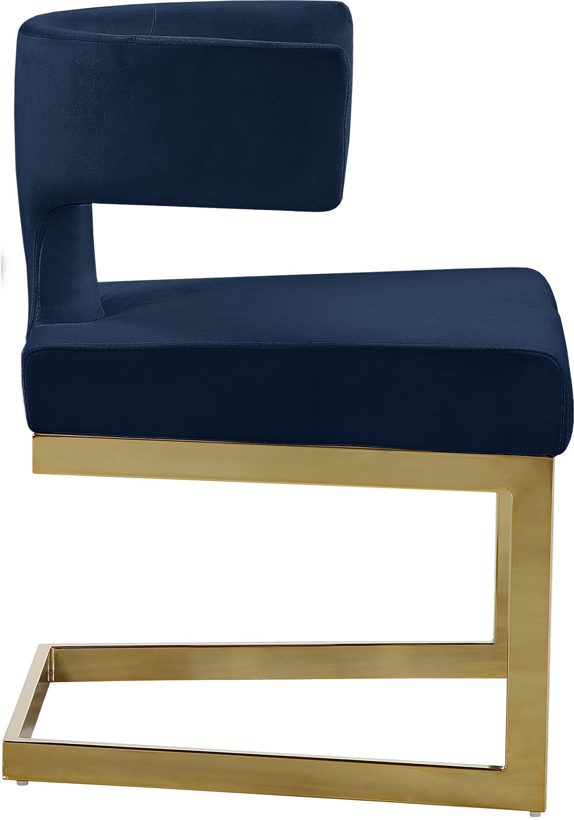 Alexandra Velvet Dining Chair with Gold Metal Base