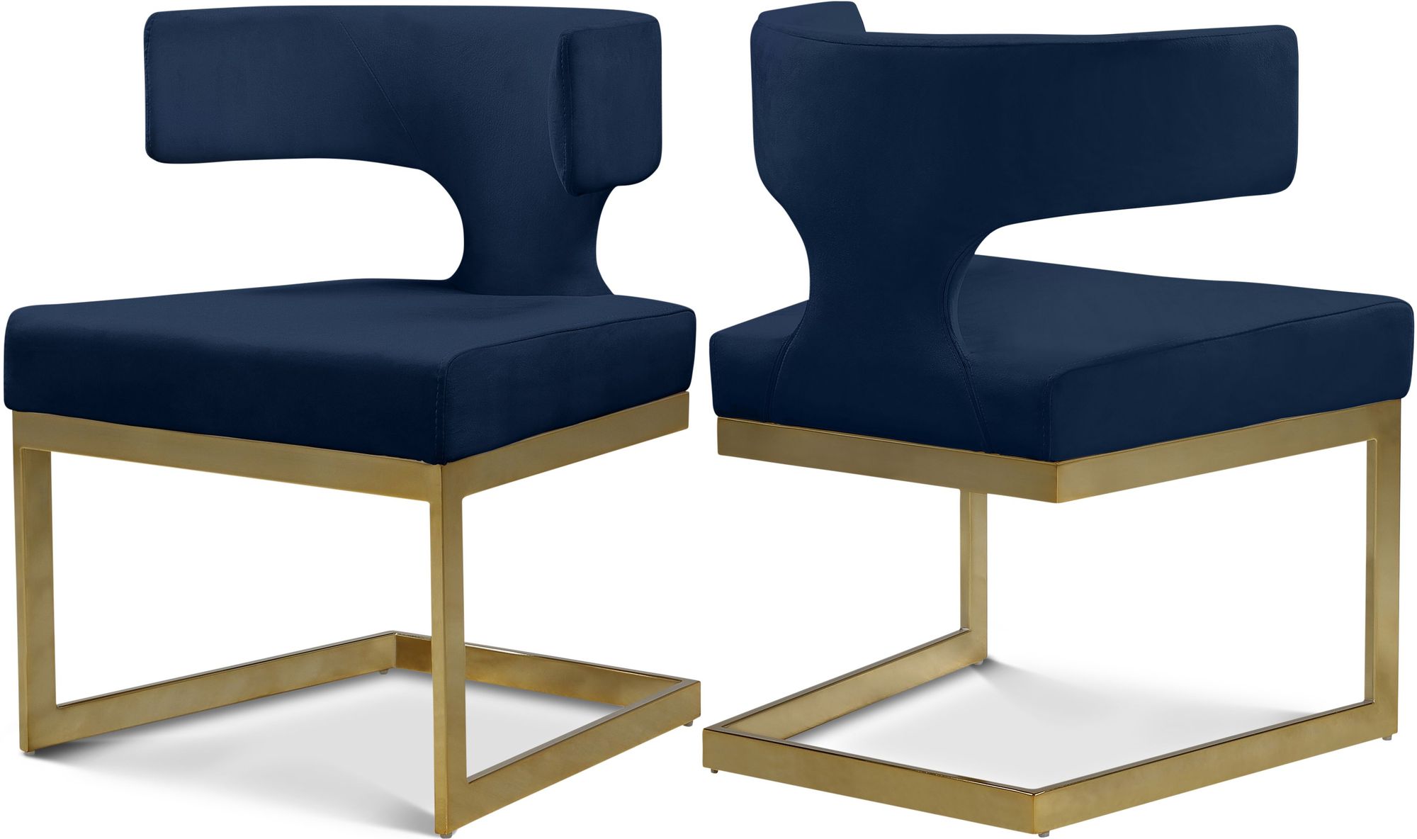 Alexandra Velvet Dining Chair with Gold Metal Base