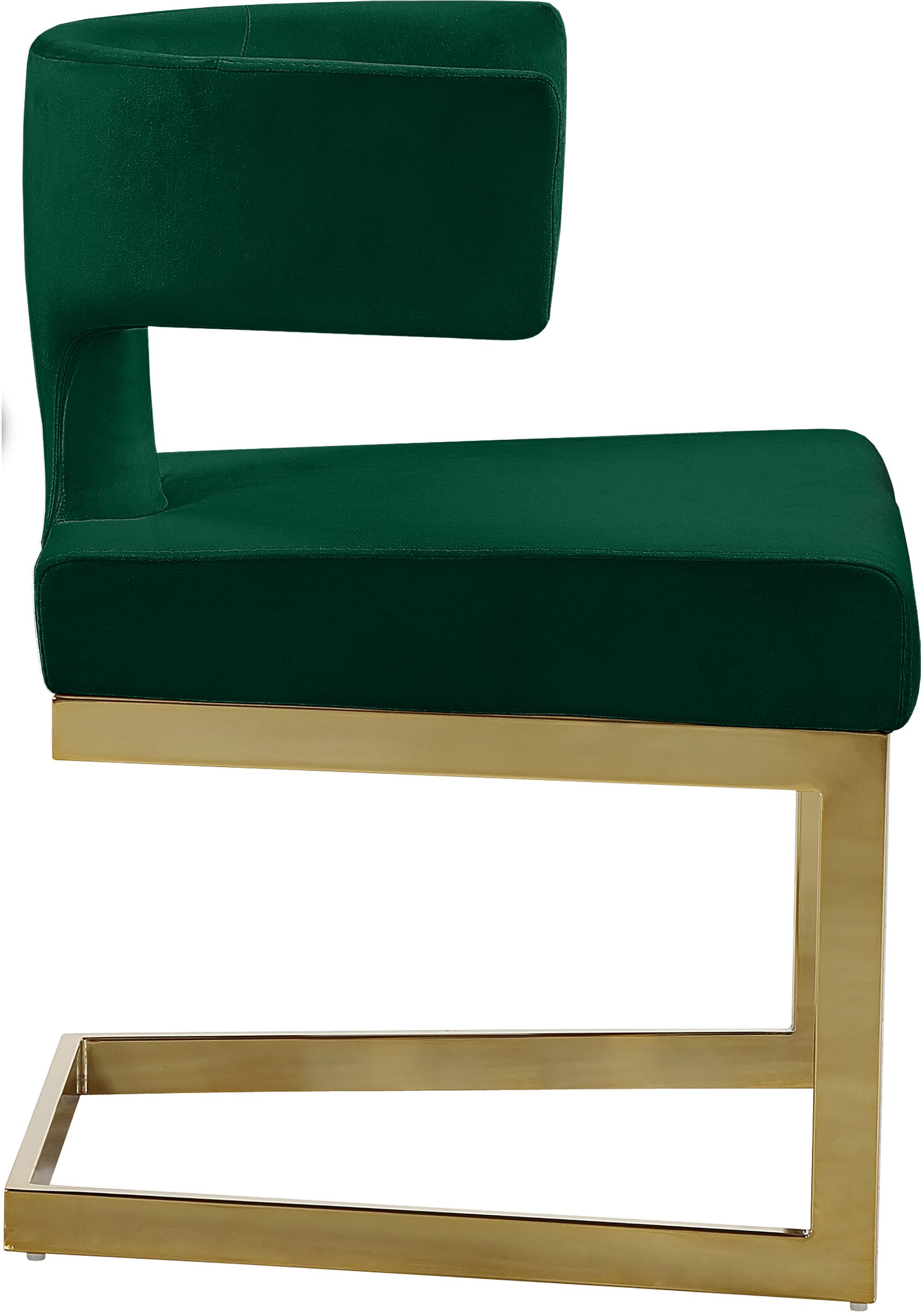 Alexandra Velvet Dining Chair with Gold Metal Base