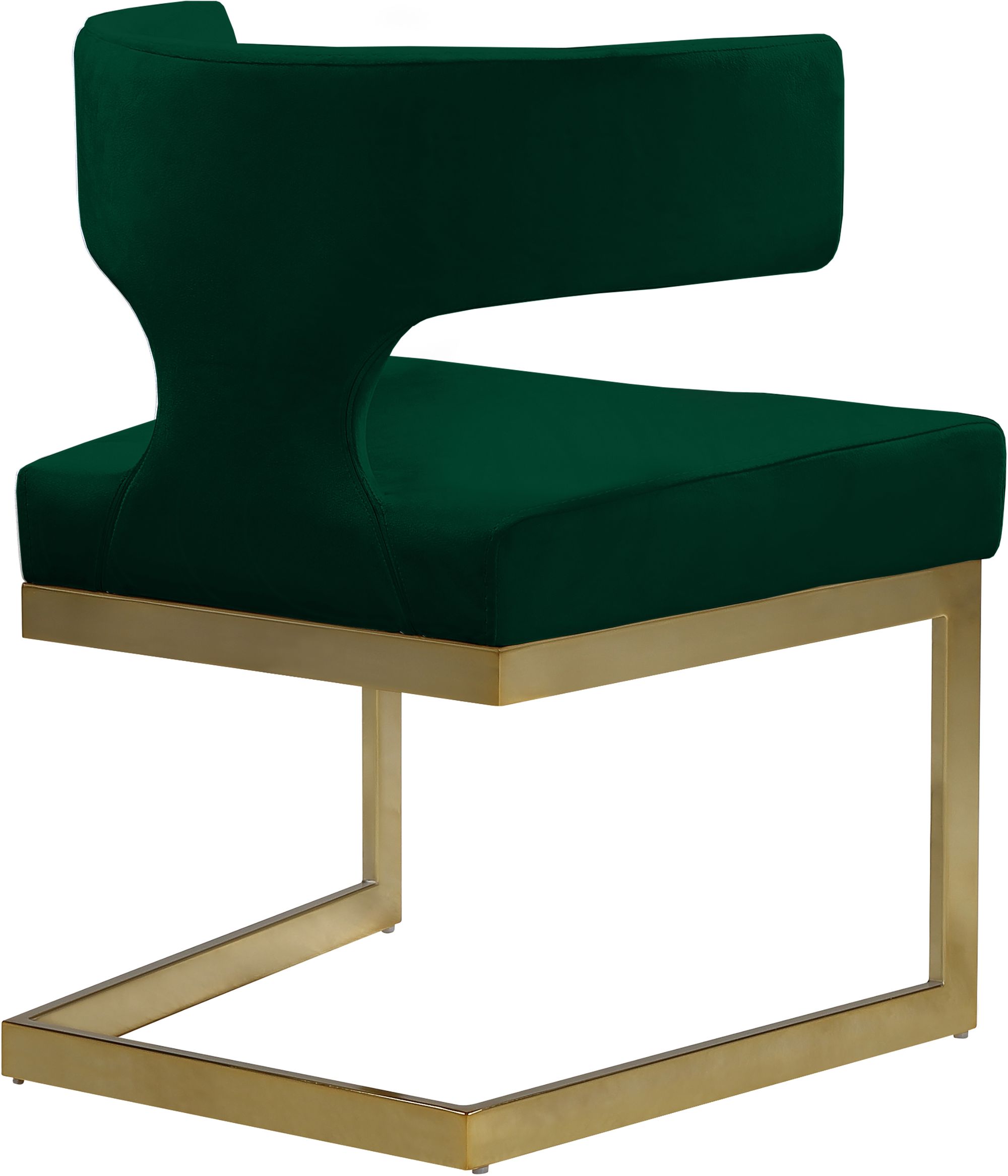 Alexandra Velvet Dining Chair with Gold Metal Base