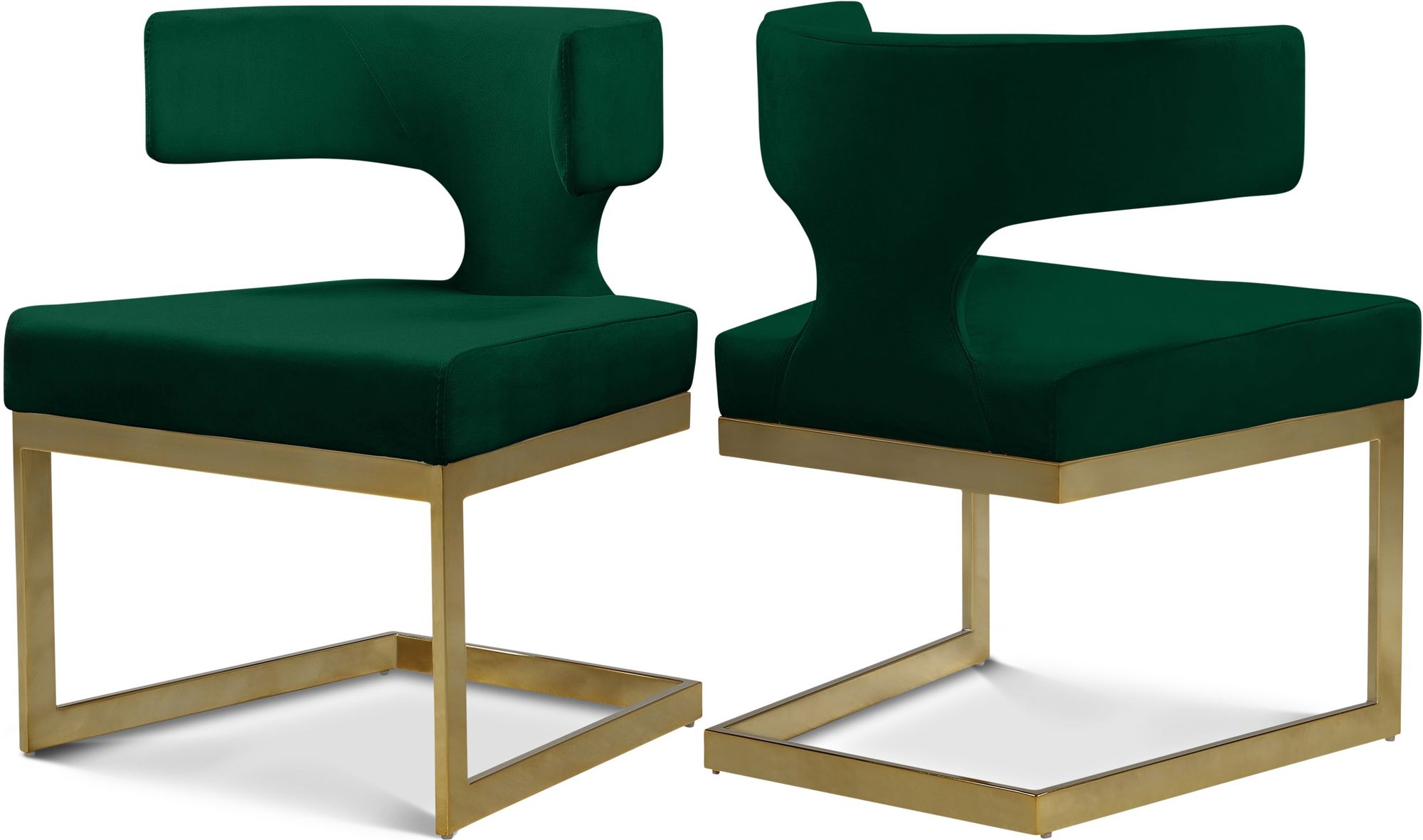 Alexandra Velvet Dining Chair with Gold Metal Base