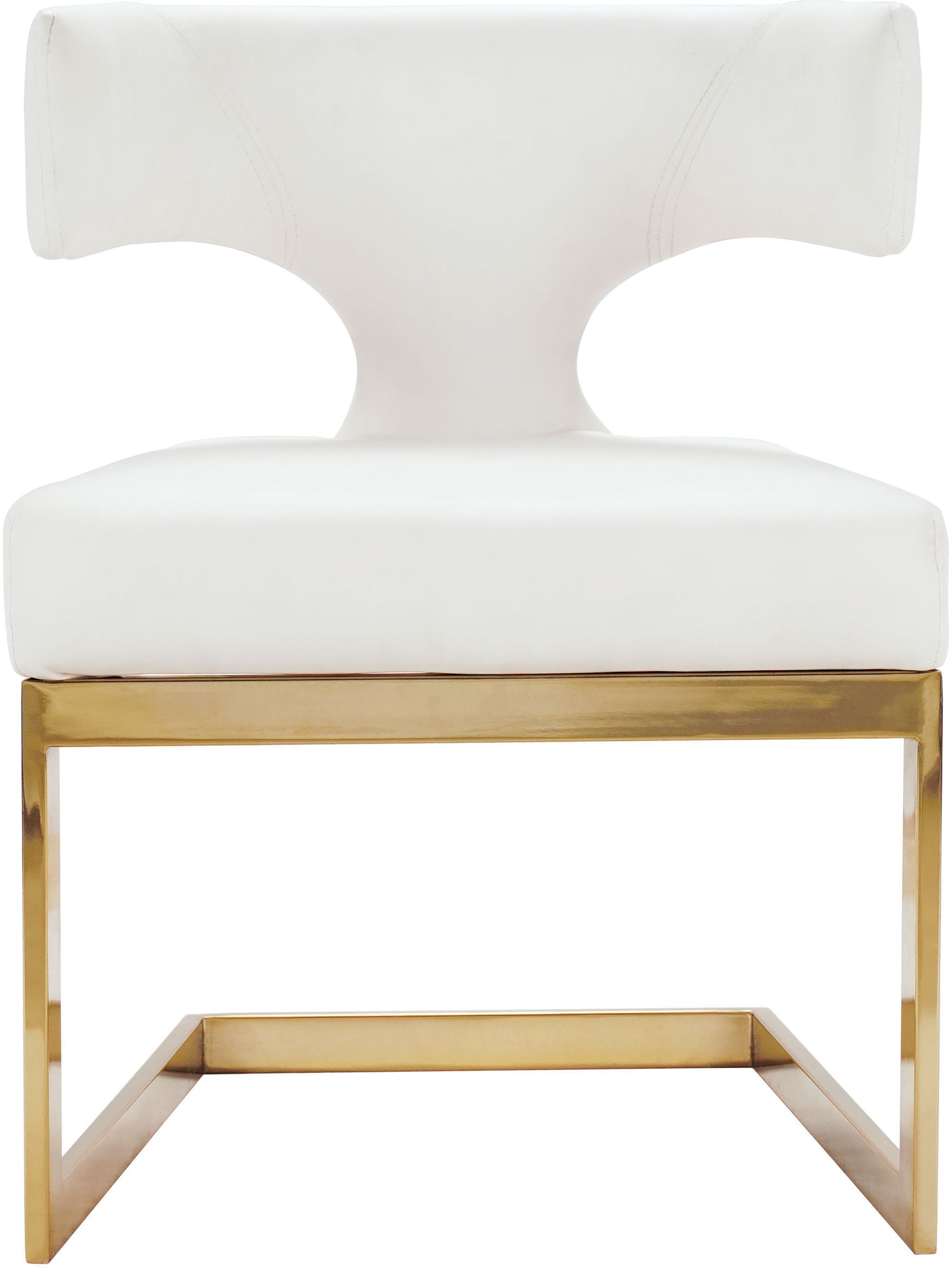 Alexandra Faux Leather Dining Chair with Gold Metal Base