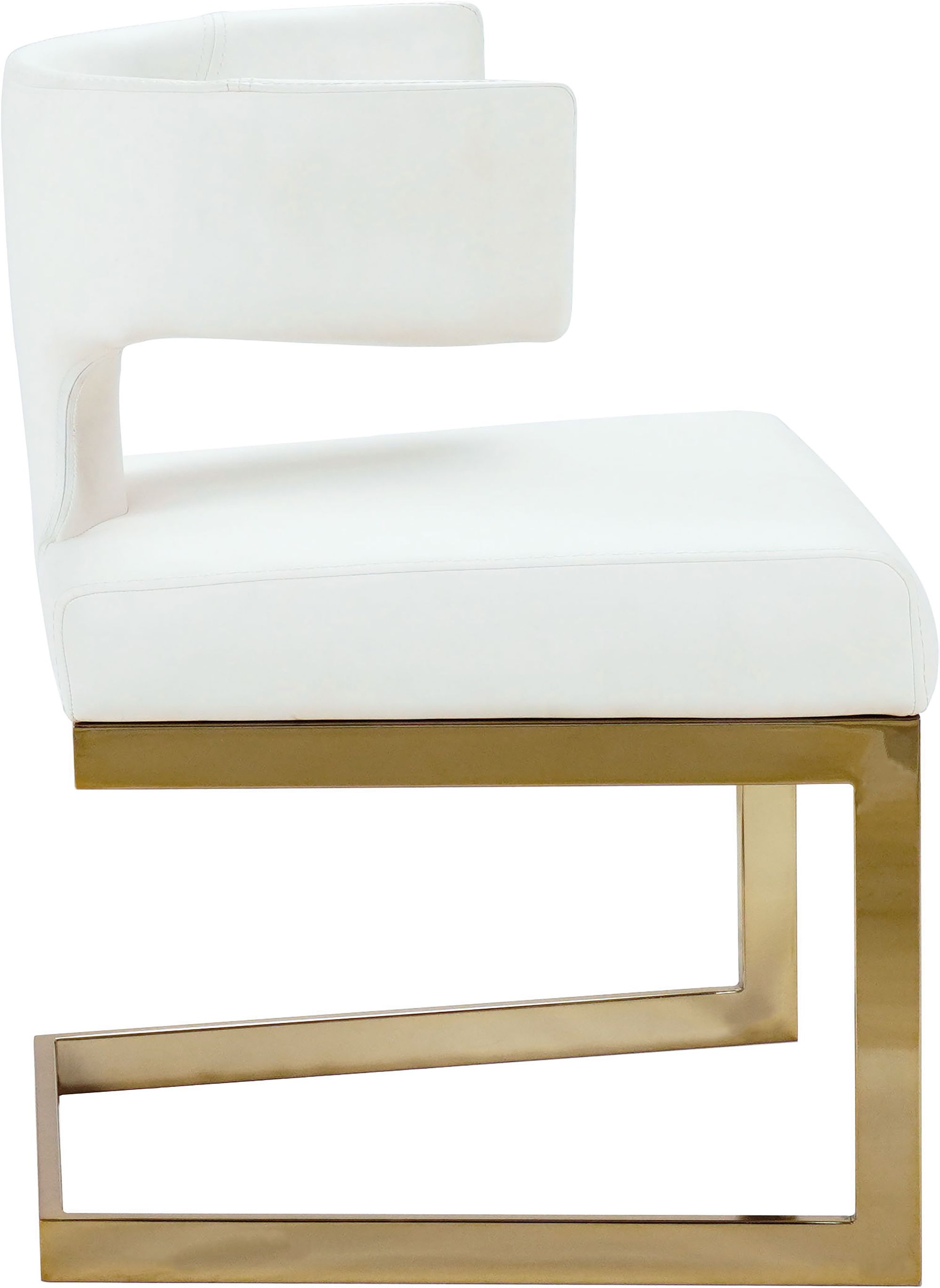 Alexandra Faux Leather Dining Chair with Gold Metal Base