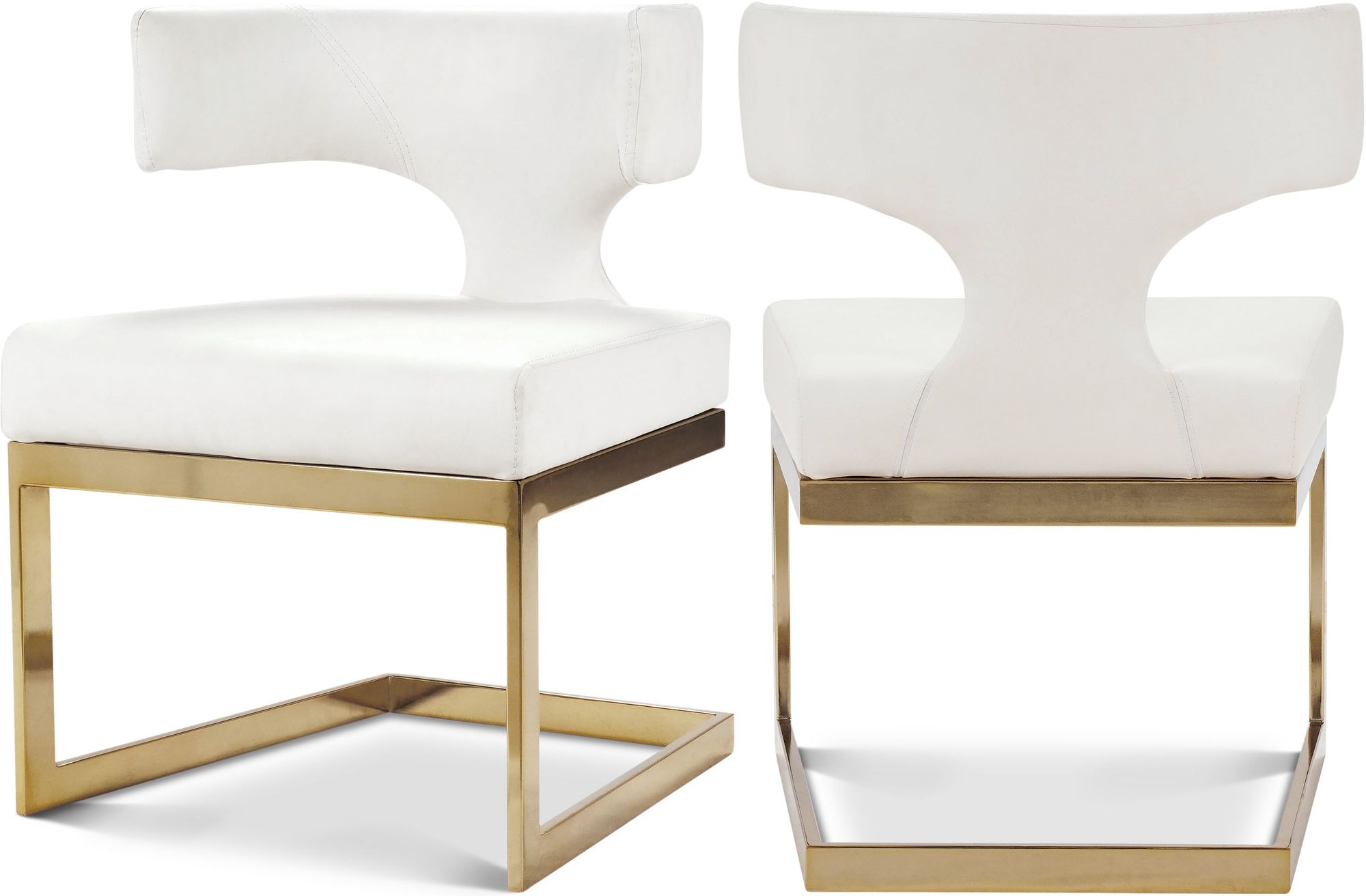 Alexandra Faux Leather Dining Chair with Gold Metal Base