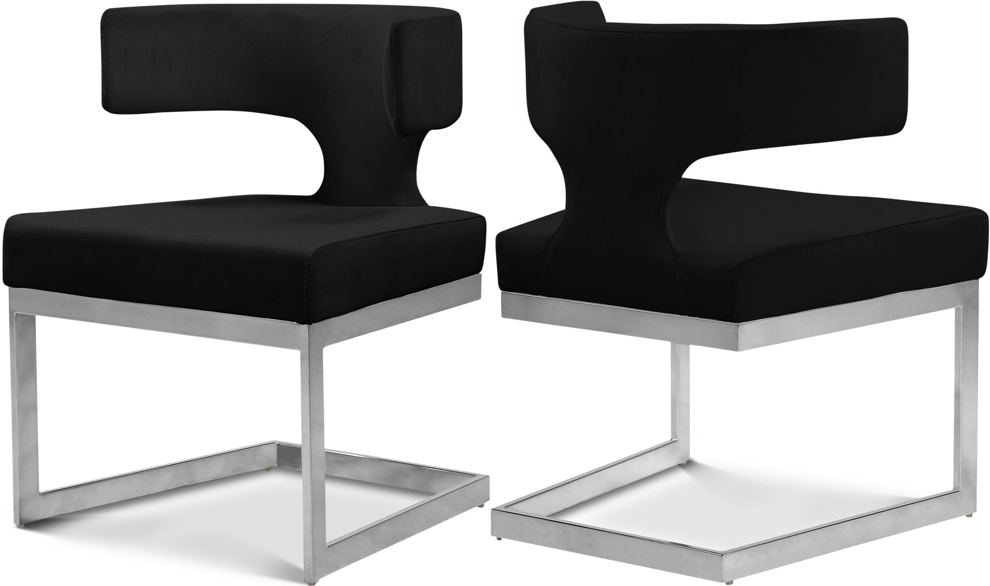 Alexandra Velvet Dining Chair with Chrome Metal Base