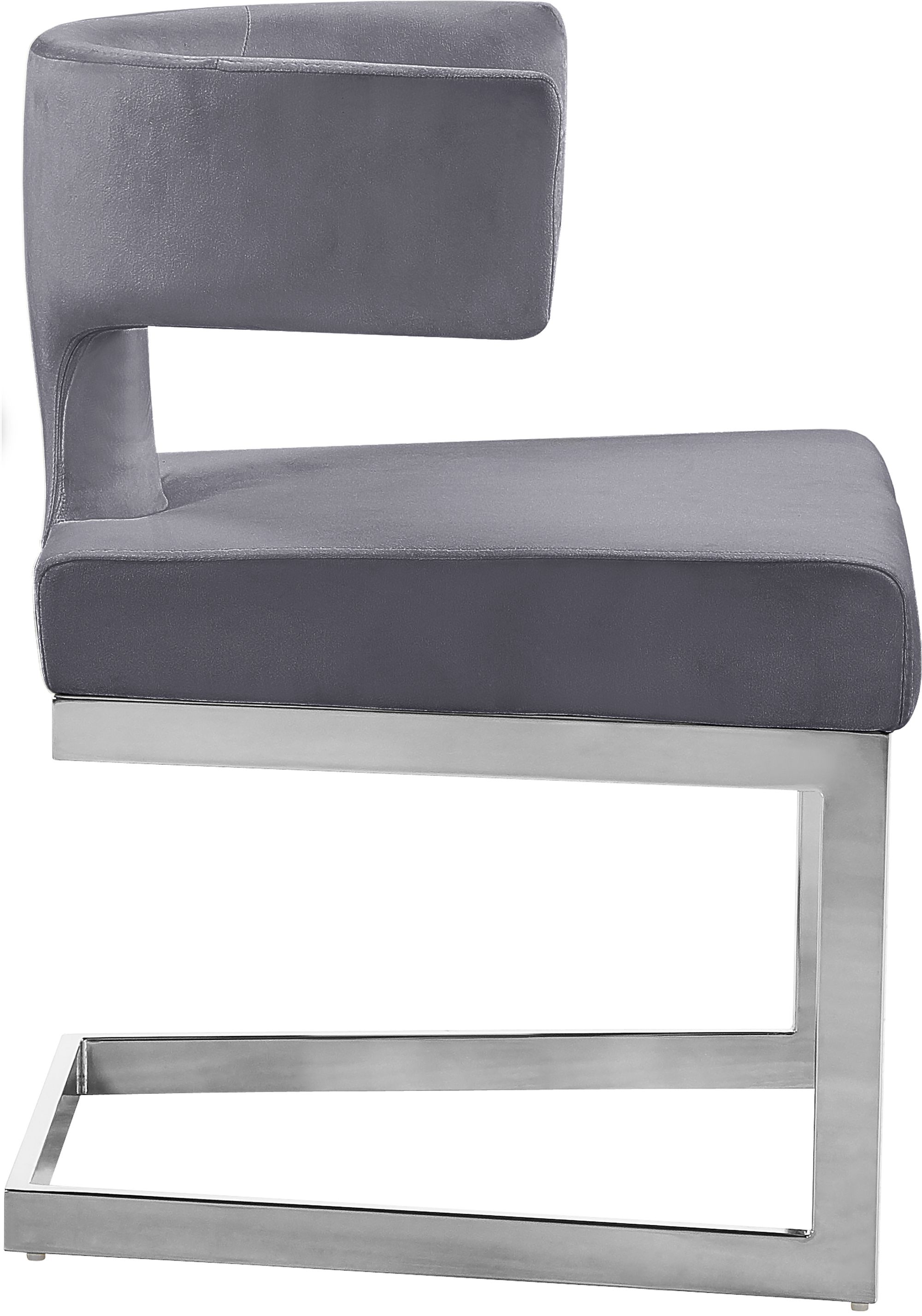 Alexandra Velvet Dining Chair with Chrome Metal Base
