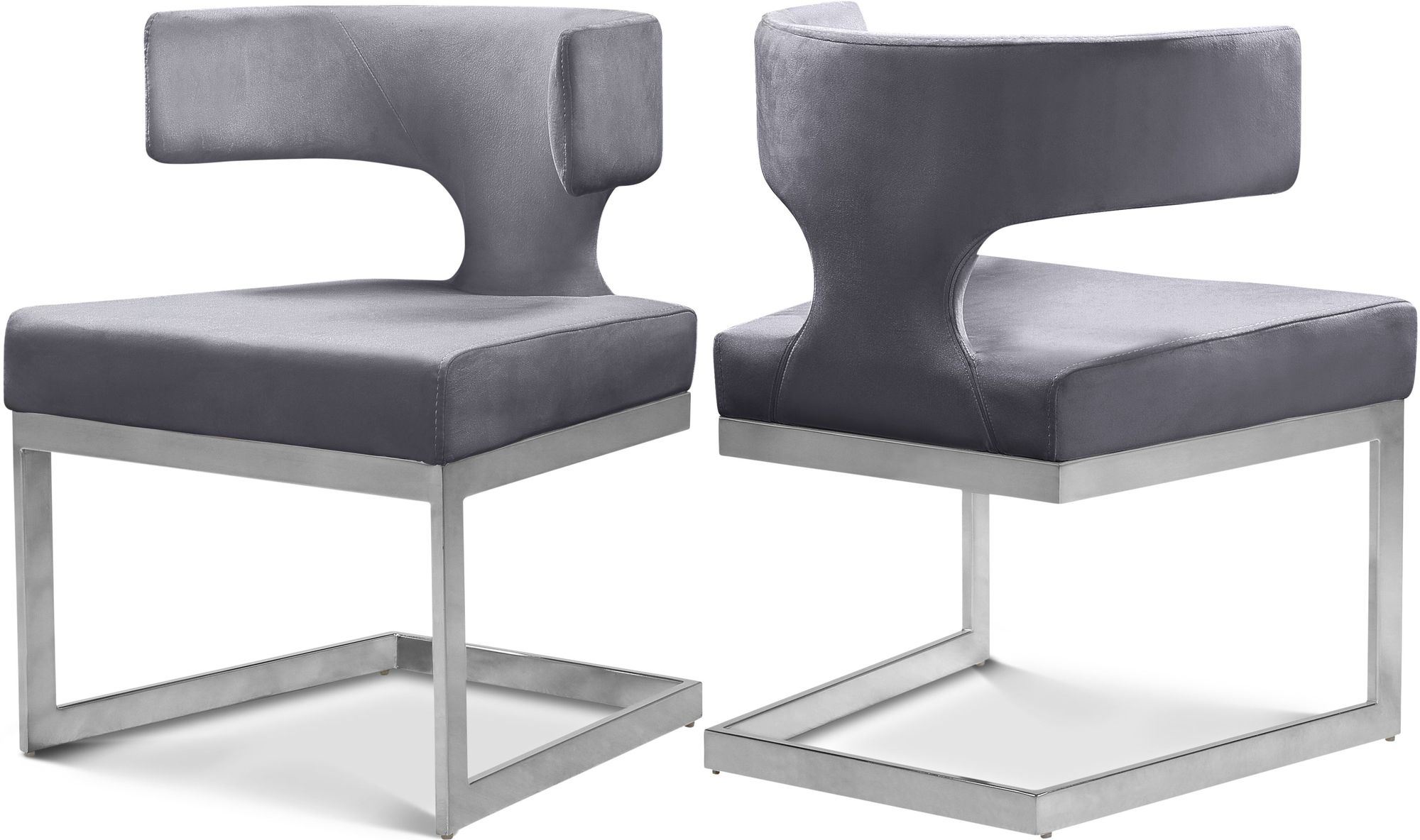 Alexandra Velvet Dining Chair with Chrome Metal Base