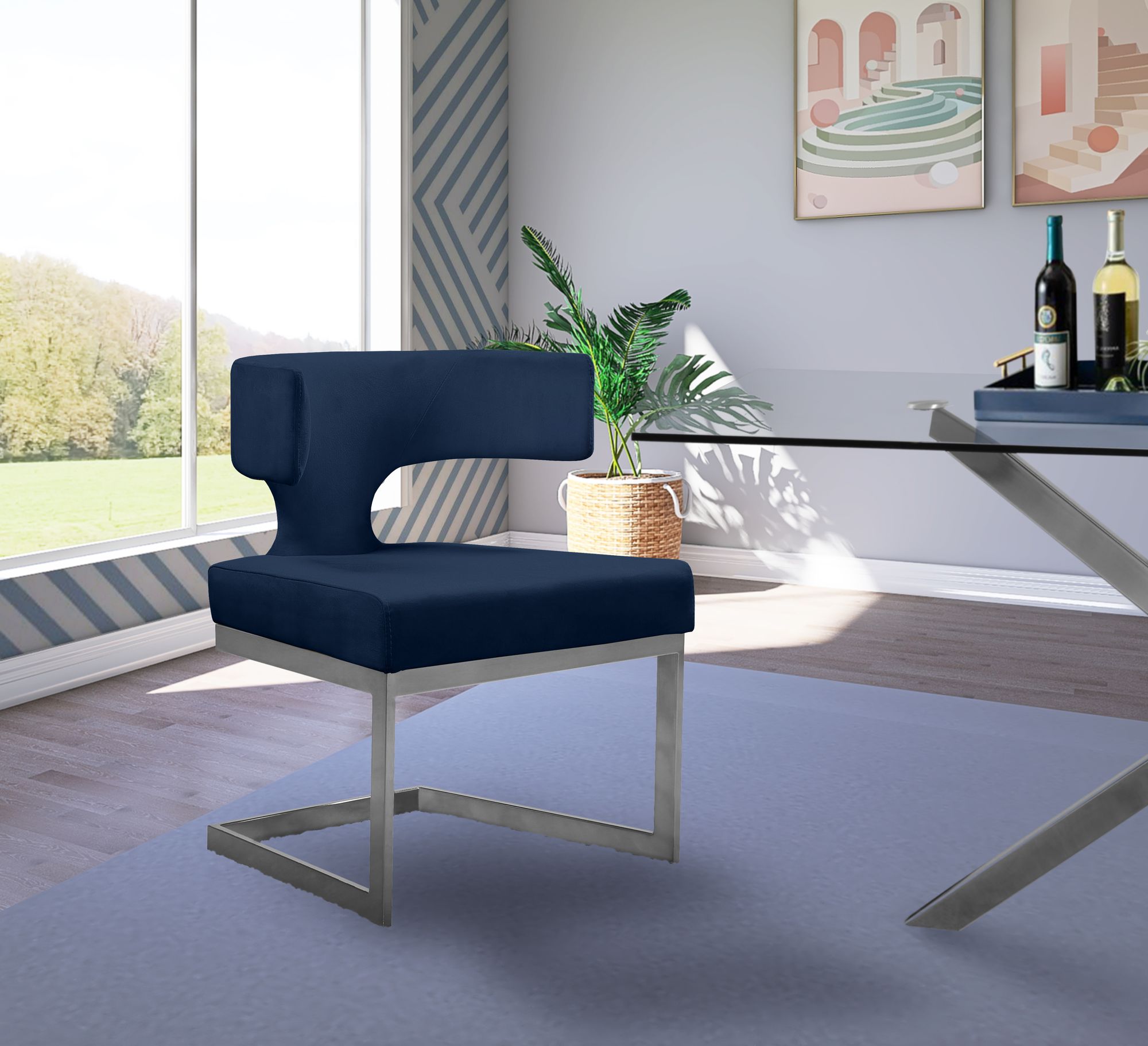 Alexandra Dining Chair with Metal Base