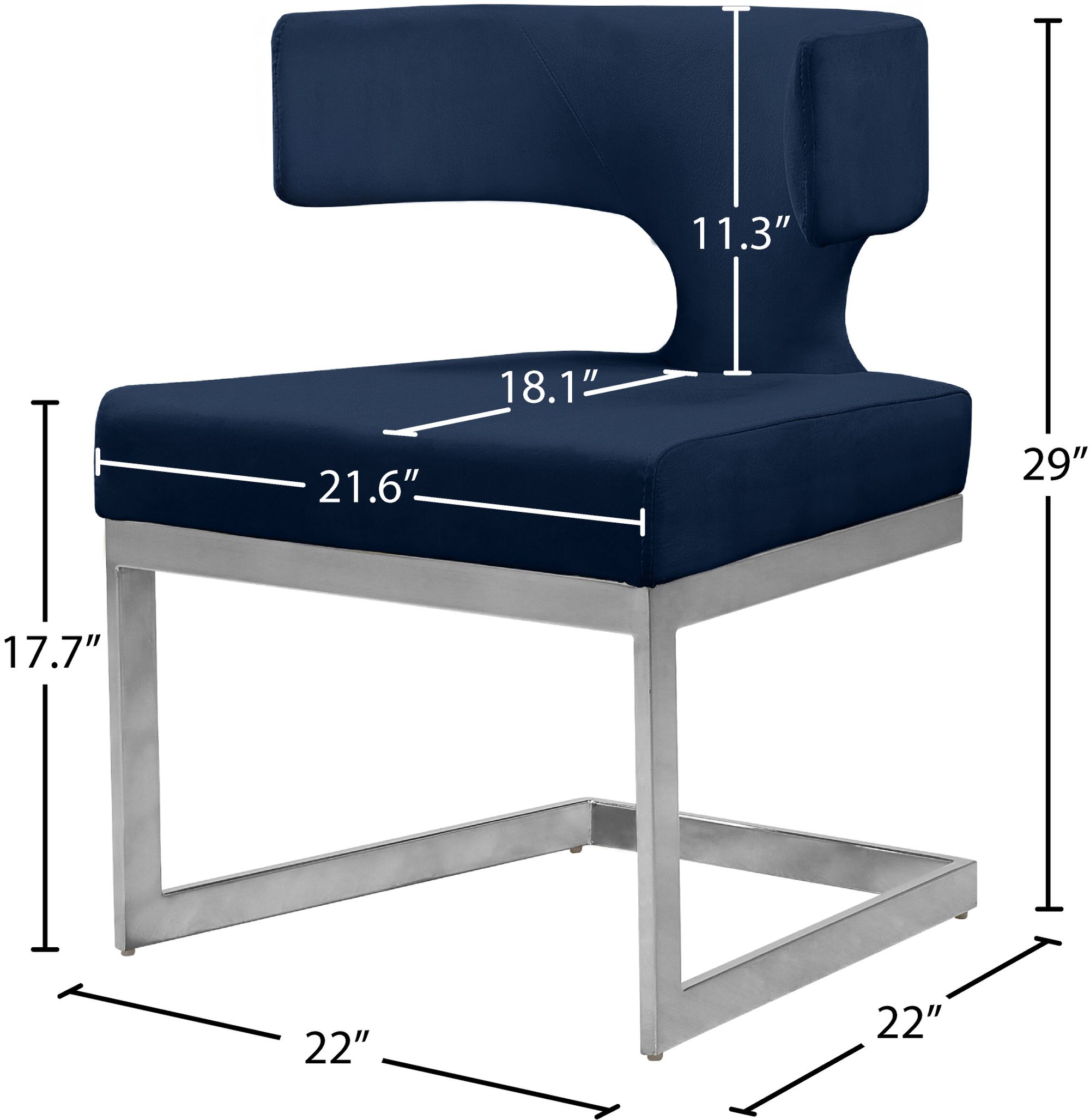 Alexandra Dining Chair with Metal Base