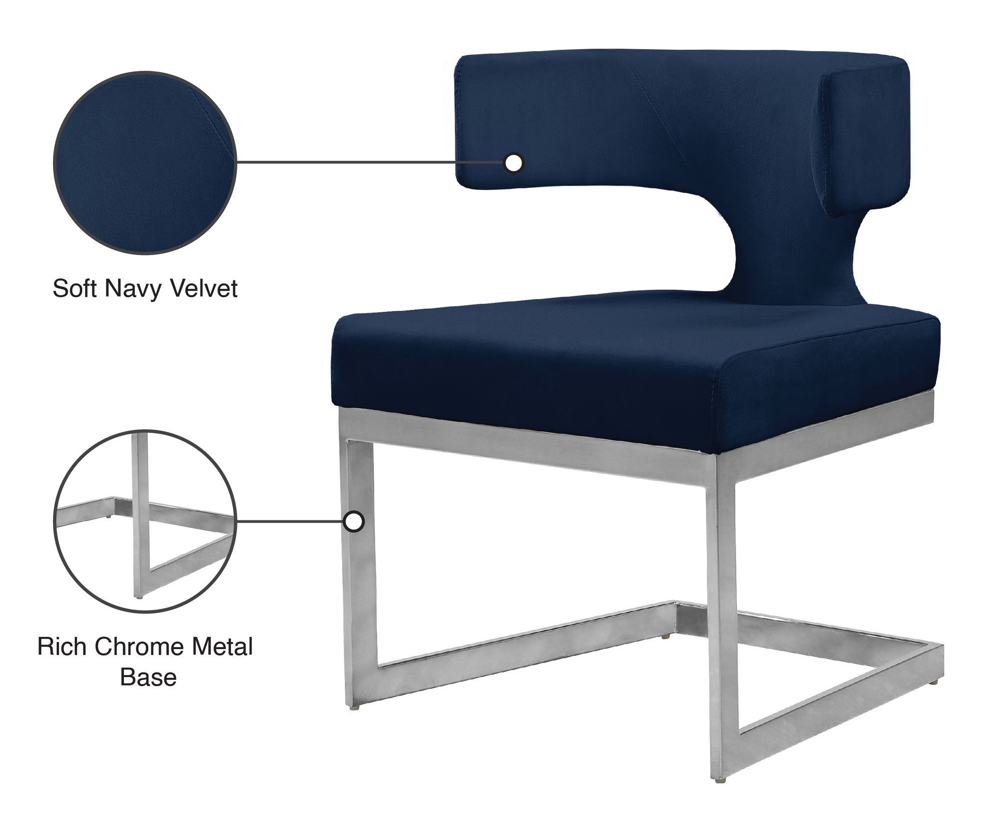 Alexandra Dining Chair with Metal Base