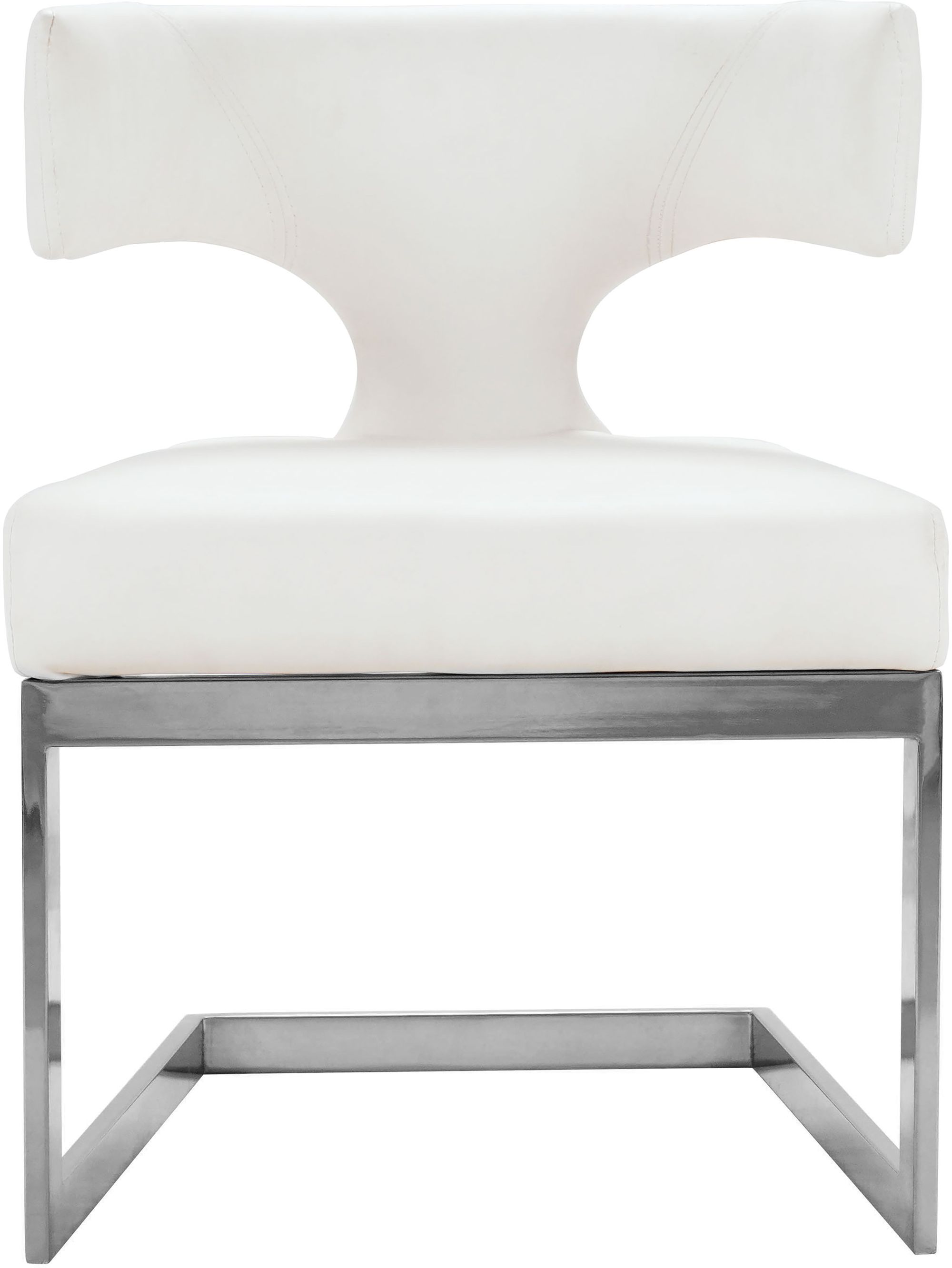 Alexandra Faux Leather Dining Chair with Chrome Metal Base