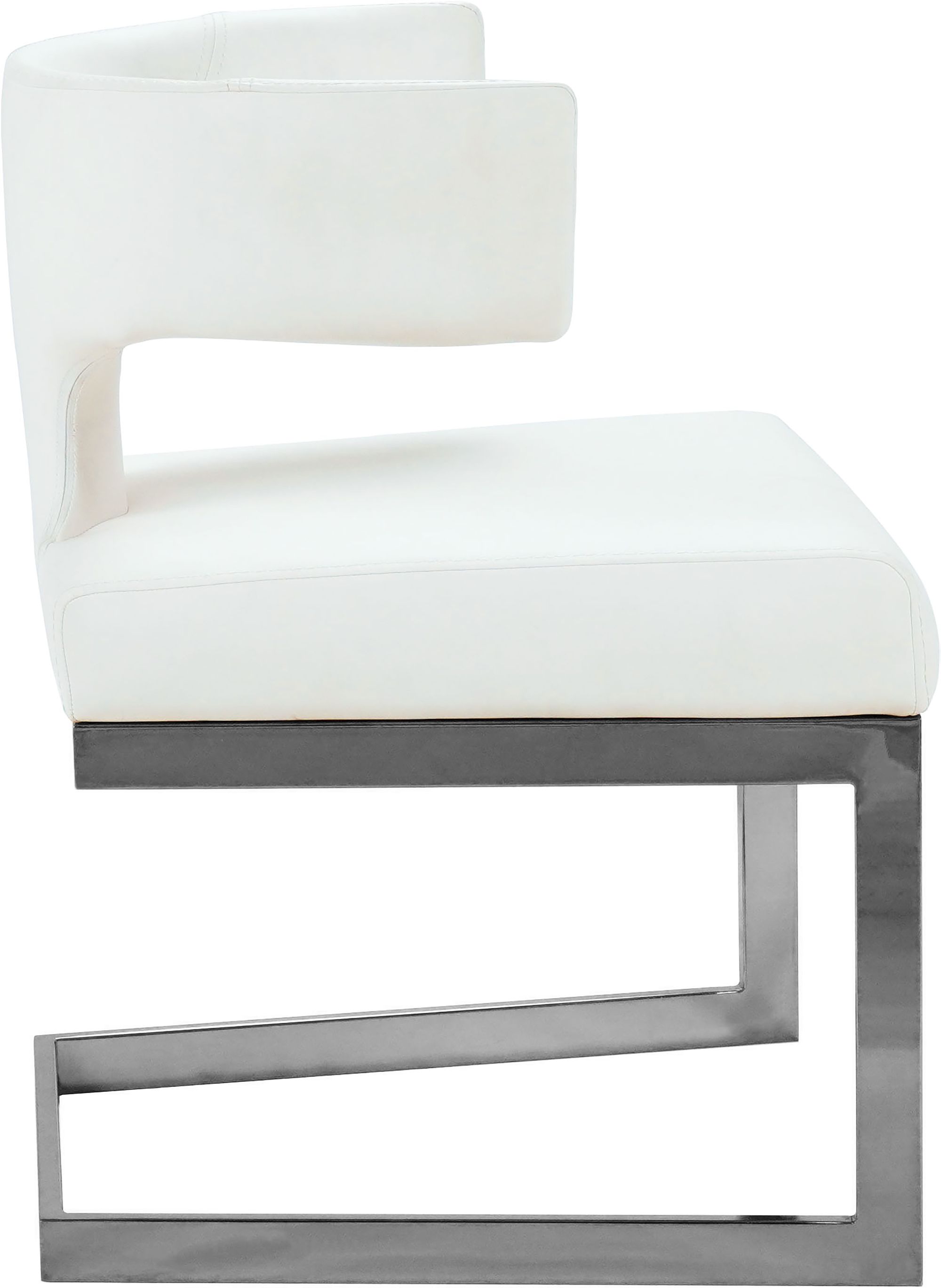 Alexandra Faux Leather Dining Chair with Chrome Metal Base