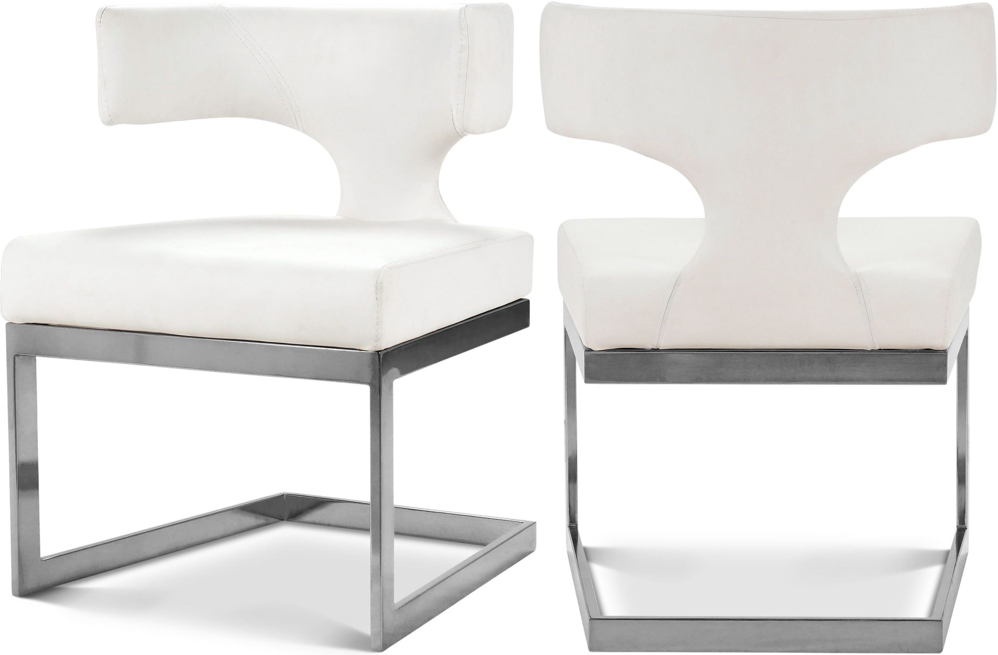 Alexandra Faux Leather Dining Chair with Chrome Metal Base