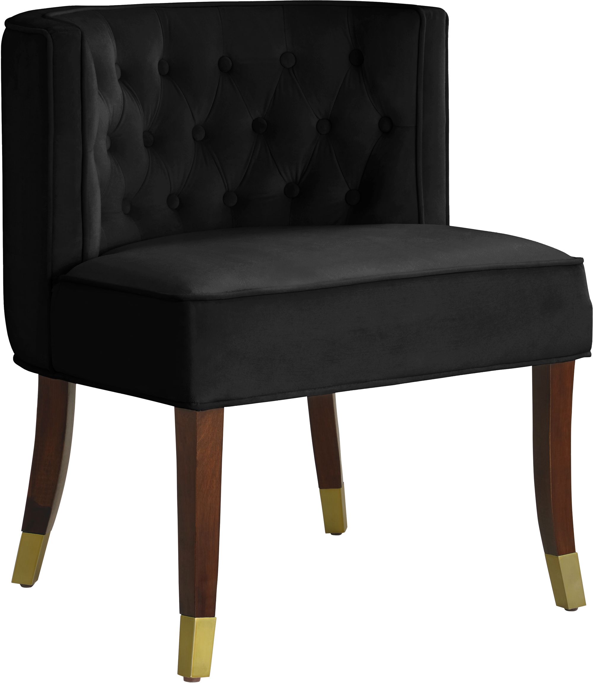 Perry Velvet Dining Chair with Espresso Wood Legs