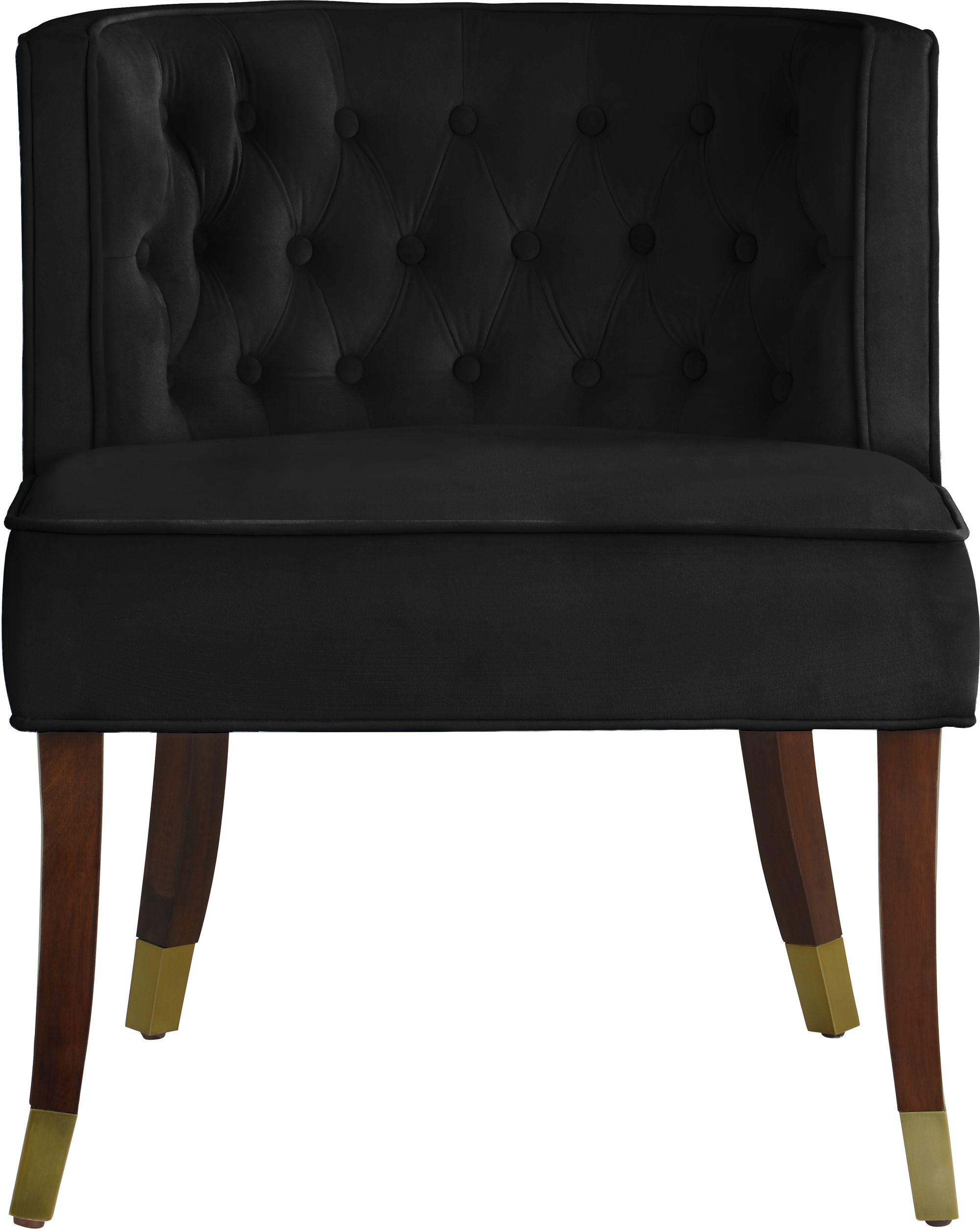 Perry Velvet Dining Chair with Espresso Wood Legs