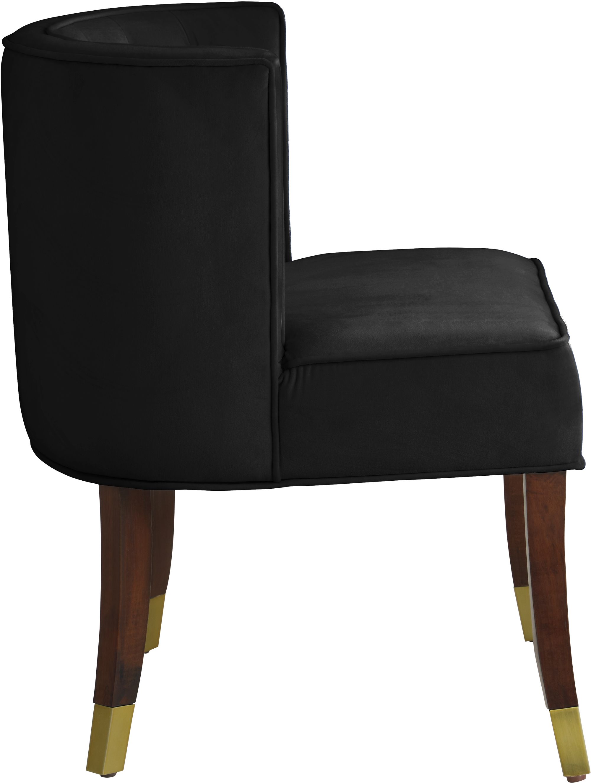Perry Velvet Dining Chair with Espresso Wood Legs