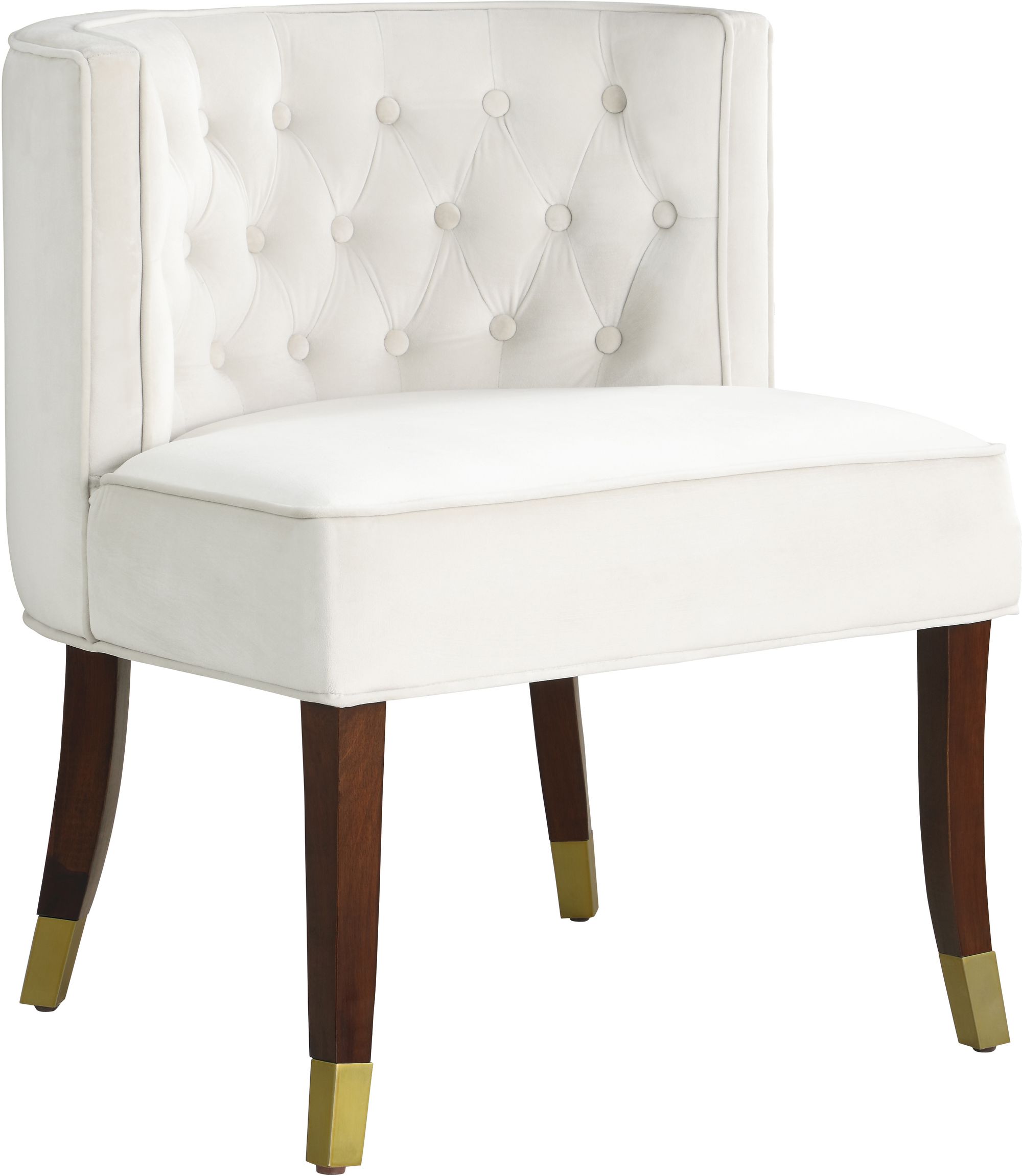 Perry Velvet Dining Chair with Espresso Wood Legs