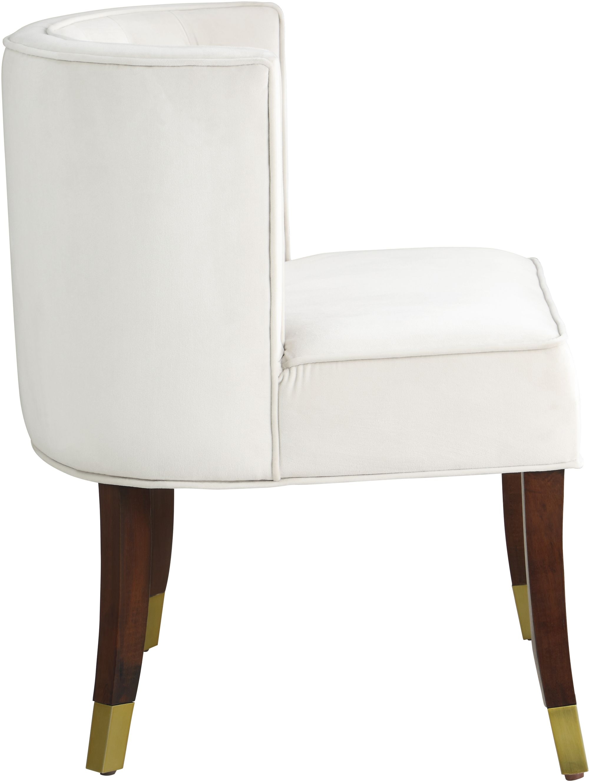 Perry Velvet Dining Chair with Espresso Wood Legs