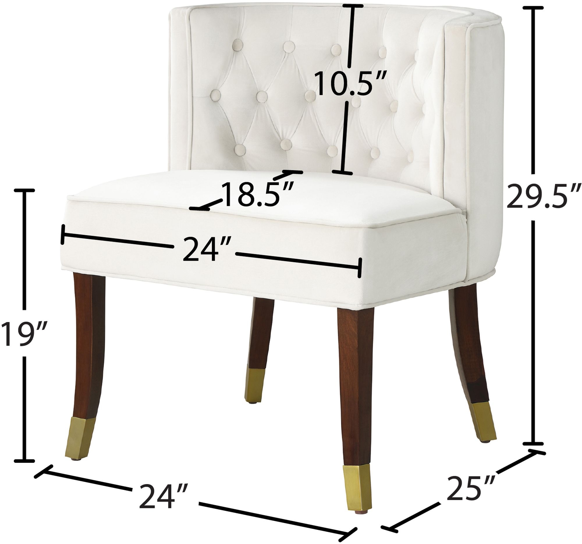 Perry Velvet Dining Chair with Espresso Wood Legs