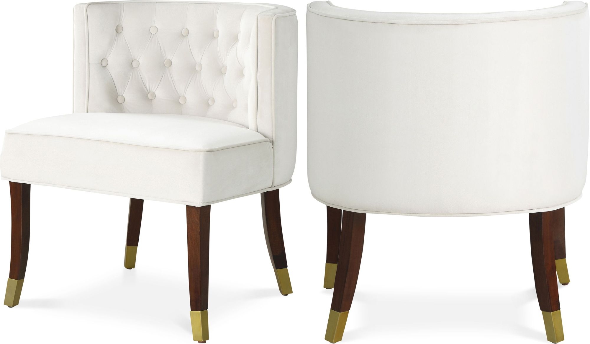 Perry Velvet Dining Chair with Espresso Wood Legs
