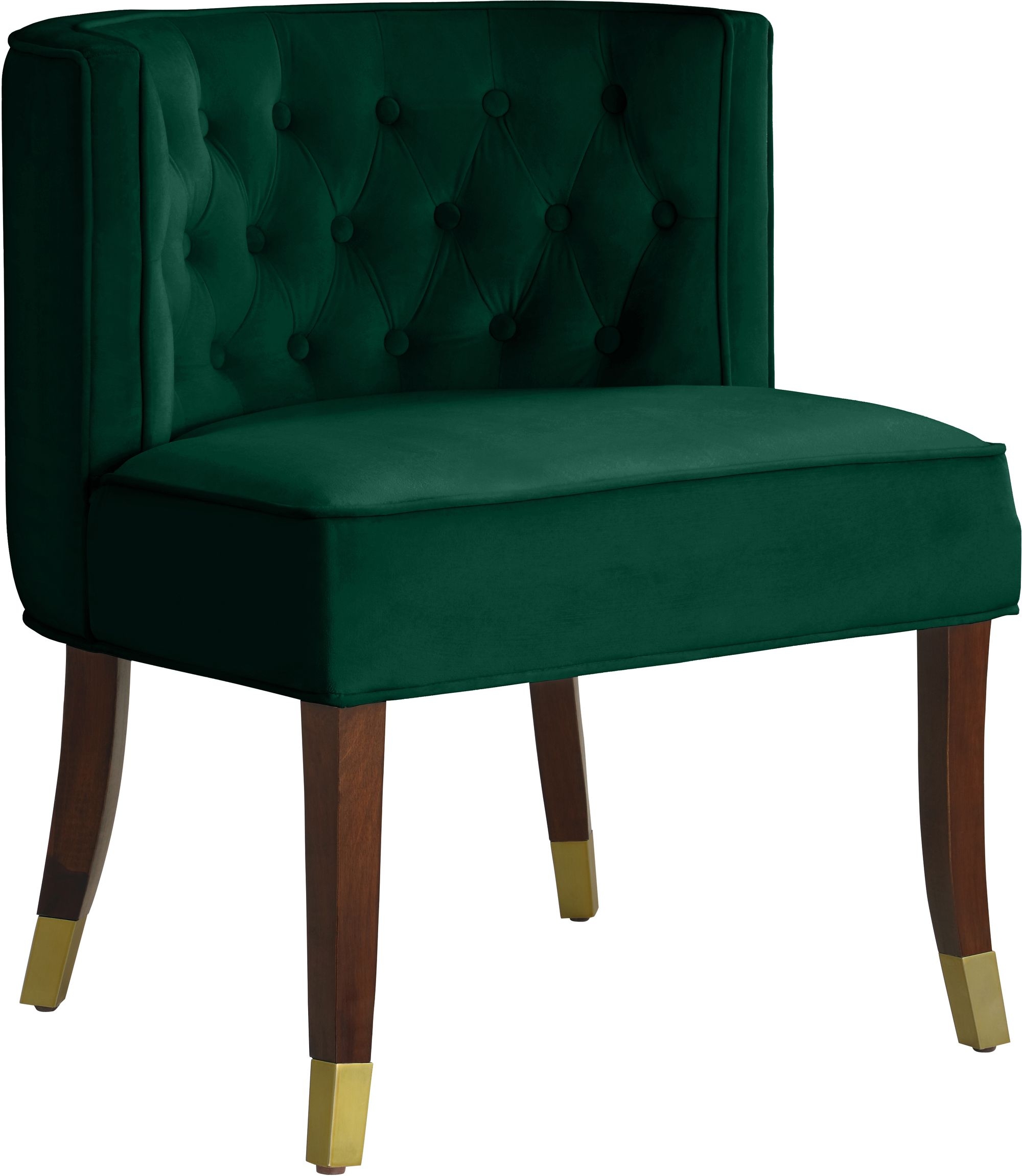 Perry Velvet Dining Chair with Espresso Wood Legs