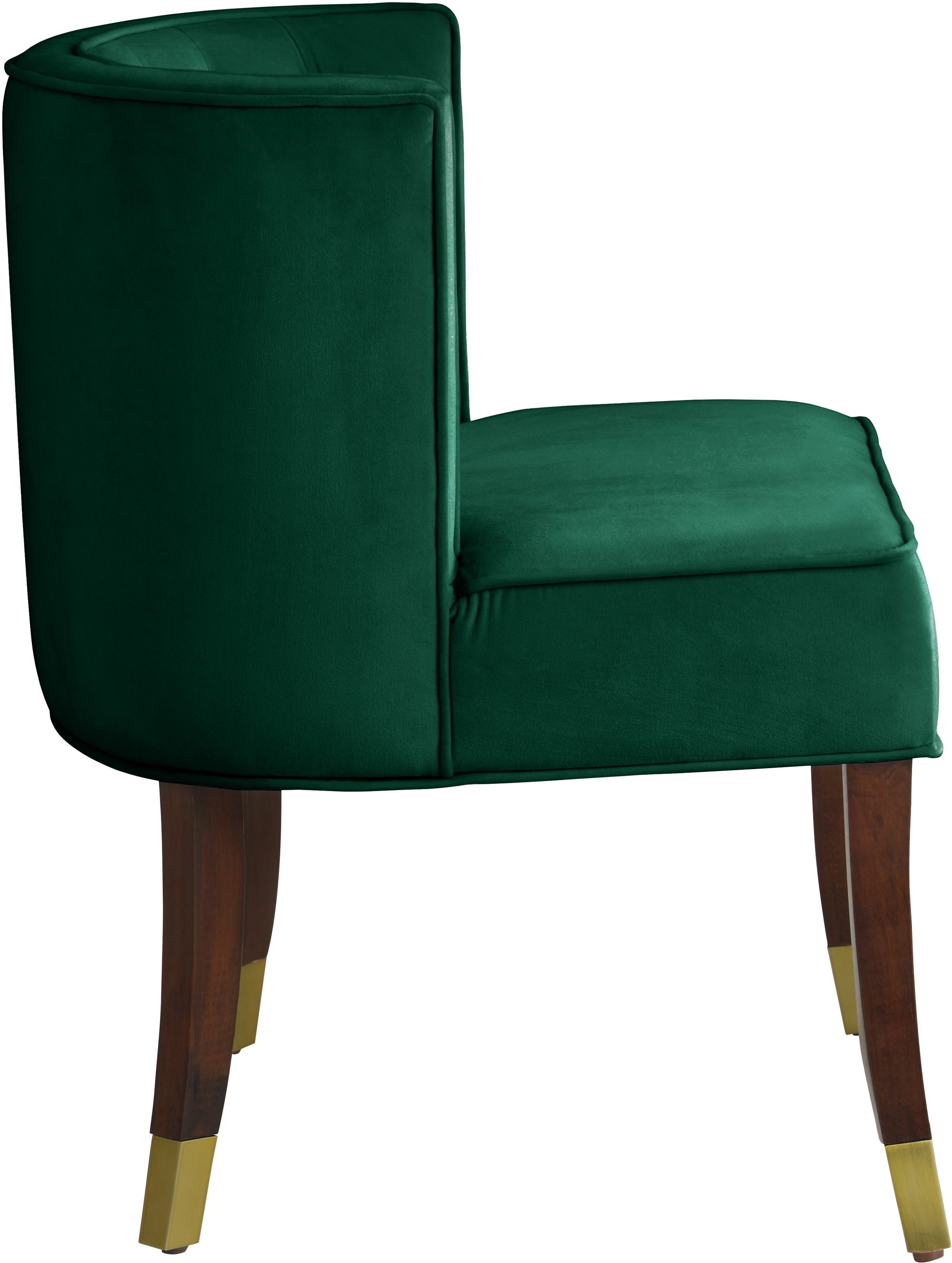 Perry Velvet Dining Chair with Espresso Wood Legs