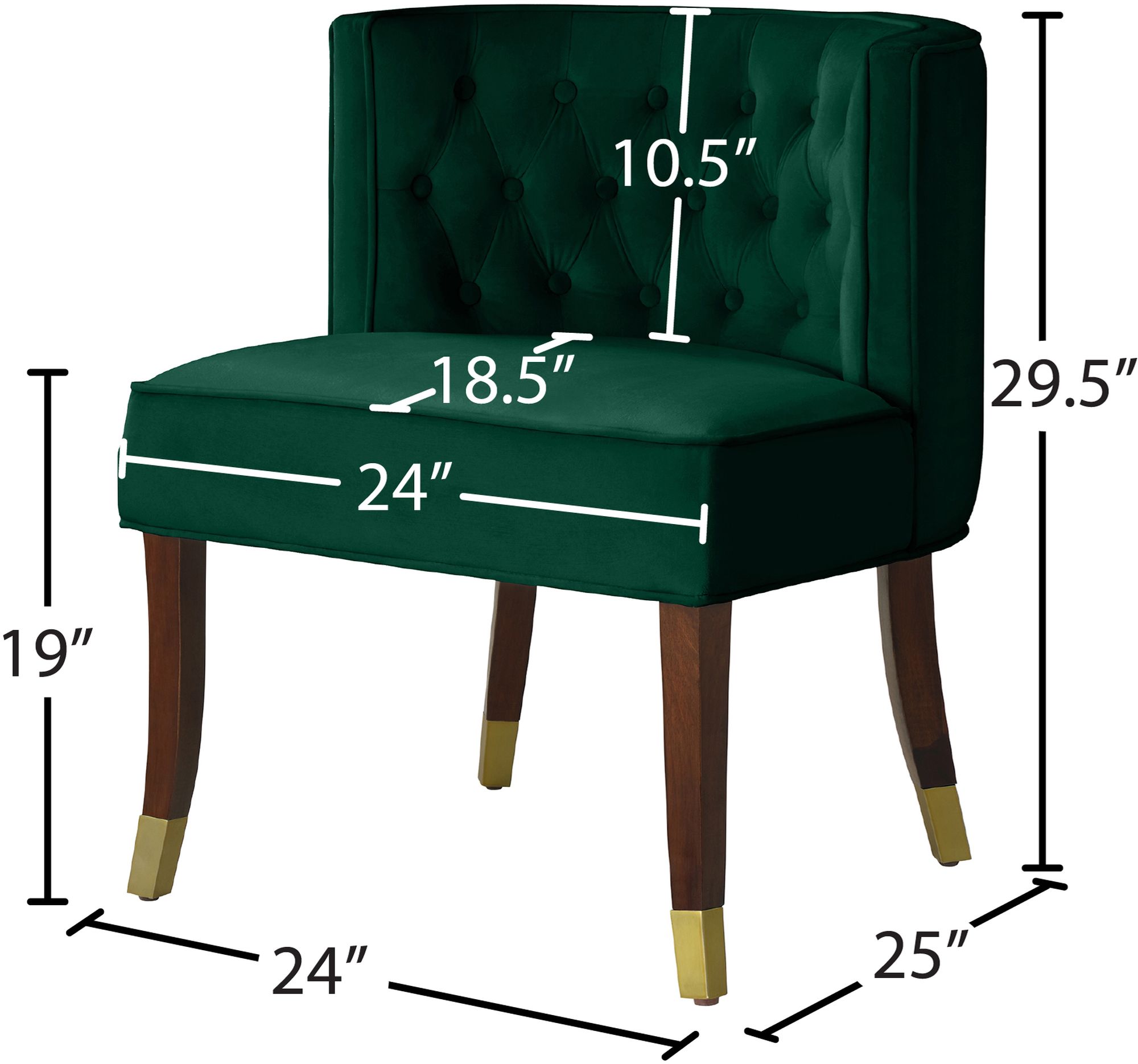 Perry Velvet Dining Chair with Espresso Wood Legs