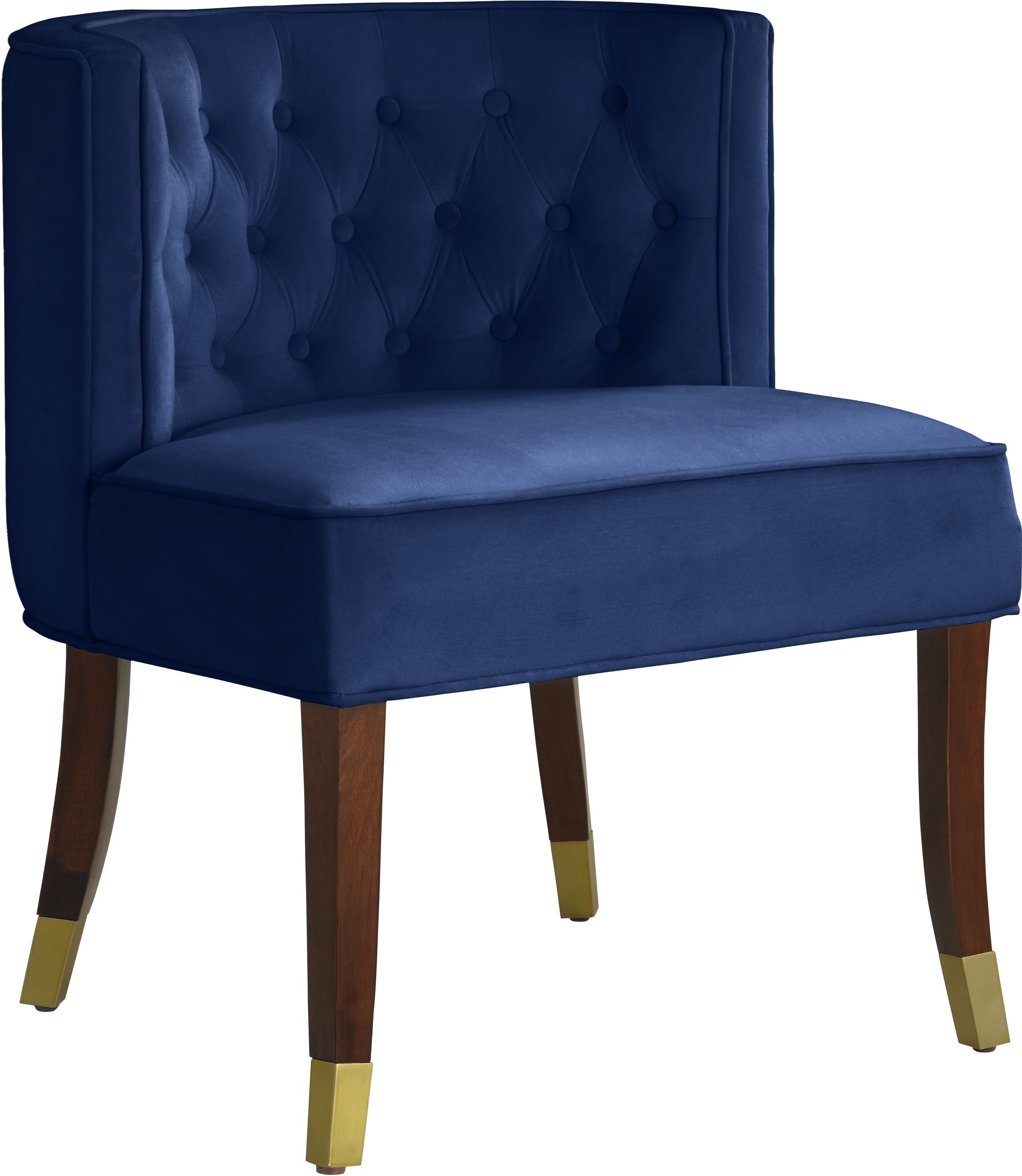 Perry Velvet Dining Chair with Espresso Wood Legs