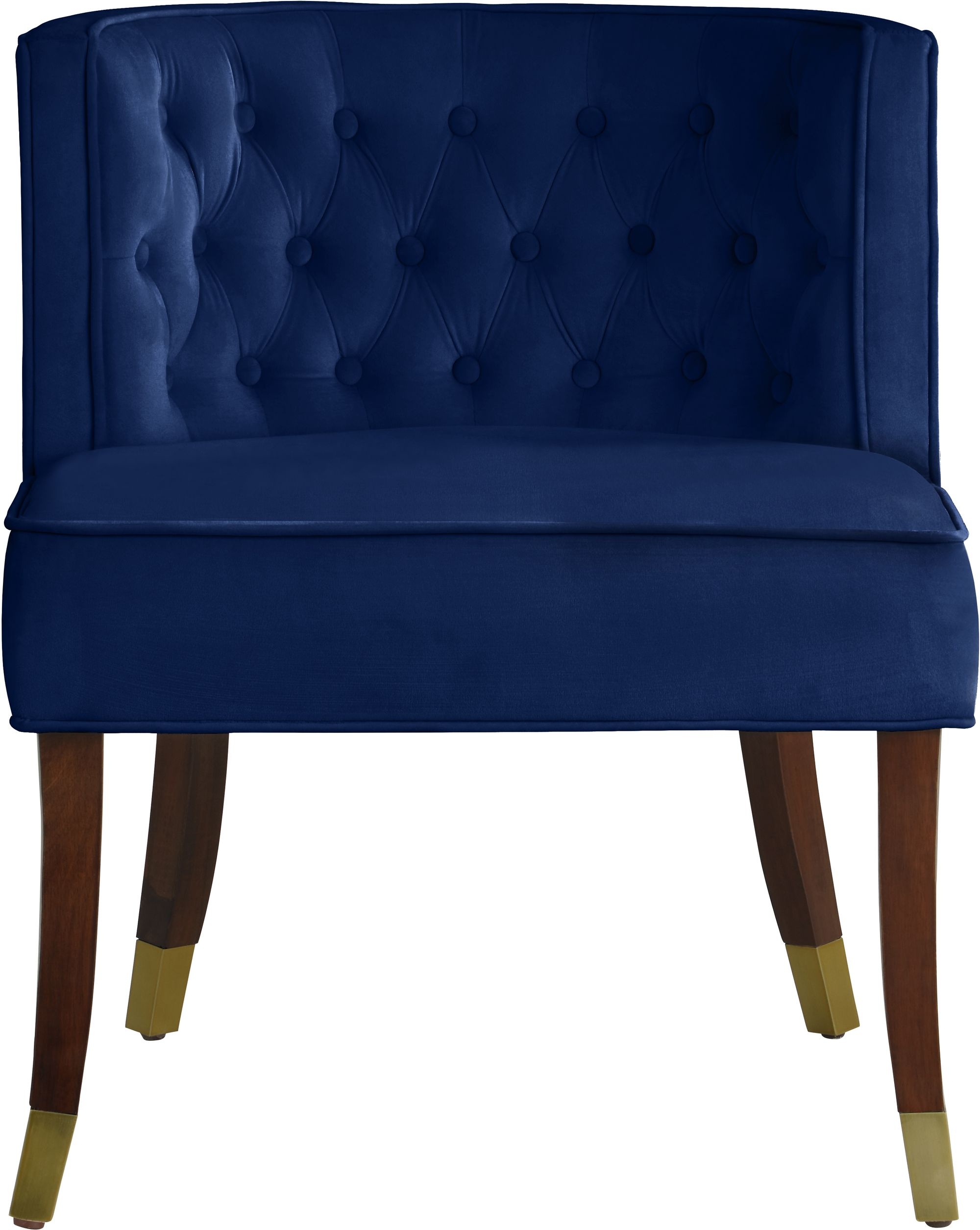 Perry Velvet Dining Chair with Espresso Wood Legs