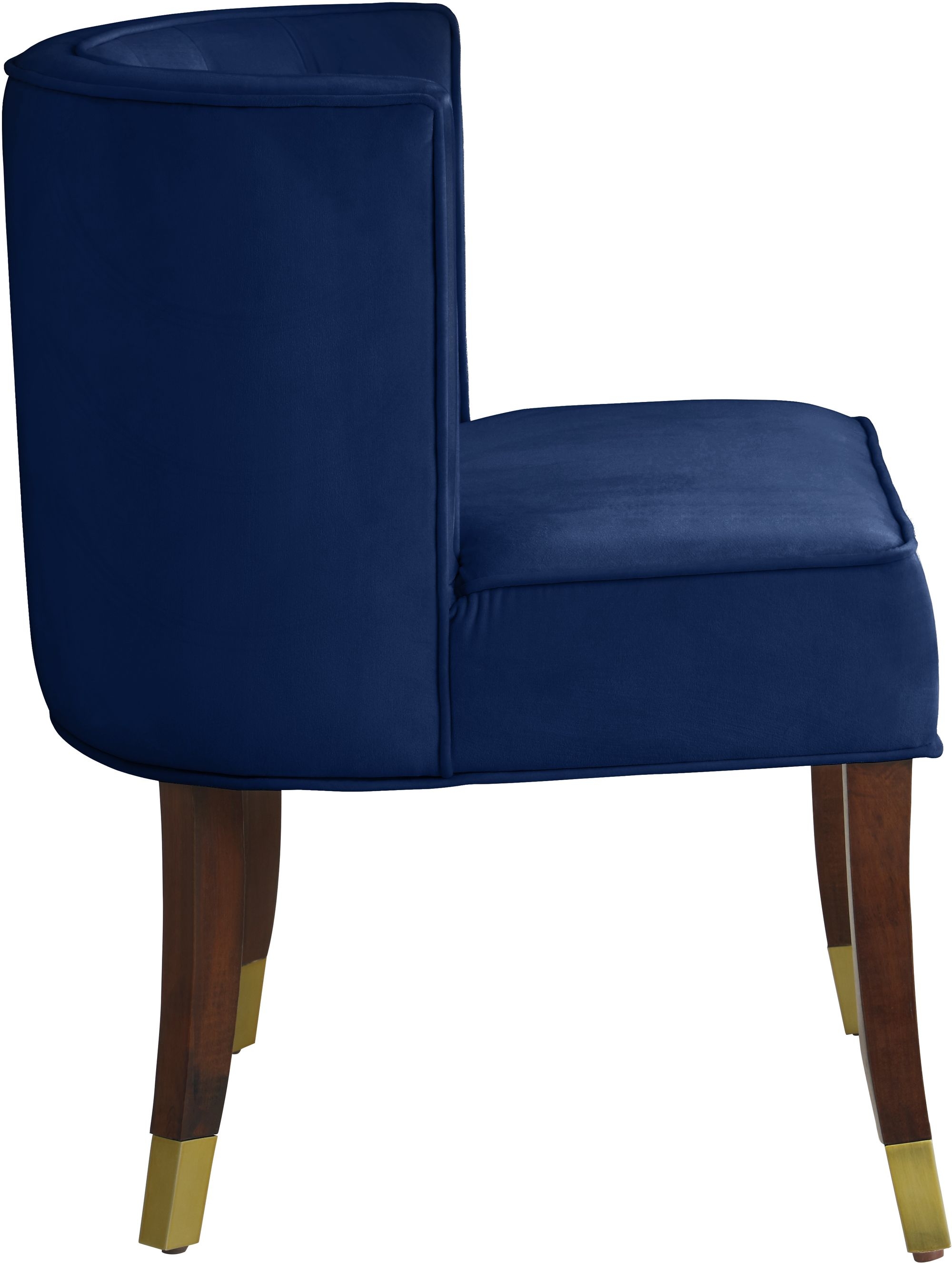 Perry Velvet Dining Chair with Espresso Wood Legs