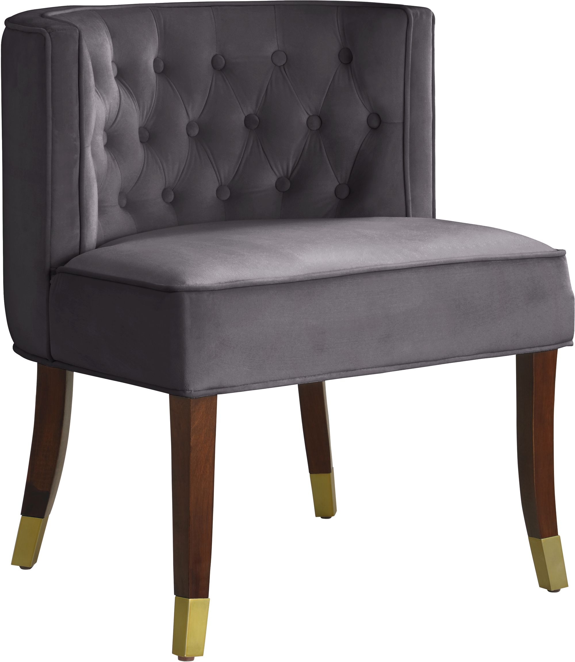 Perry Velvet Dining Chair with Espresso Wood Legs