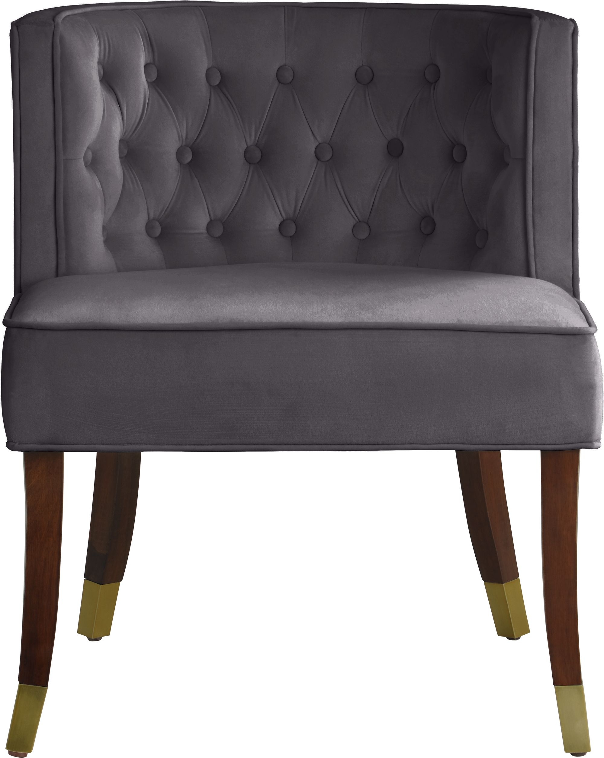 Perry Velvet Dining Chair with Espresso Wood Legs