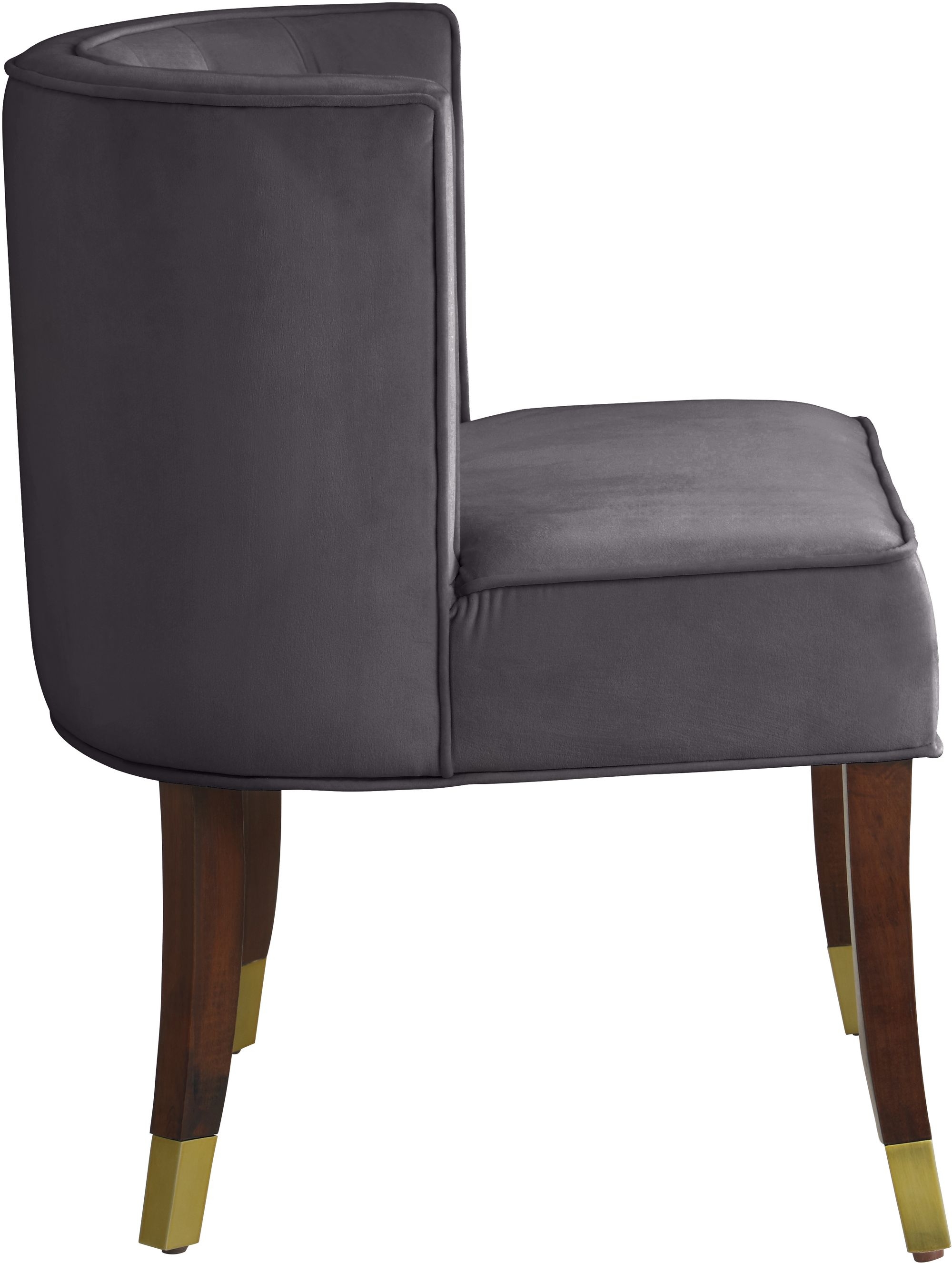 Perry Velvet Dining Chair with Espresso Wood Legs